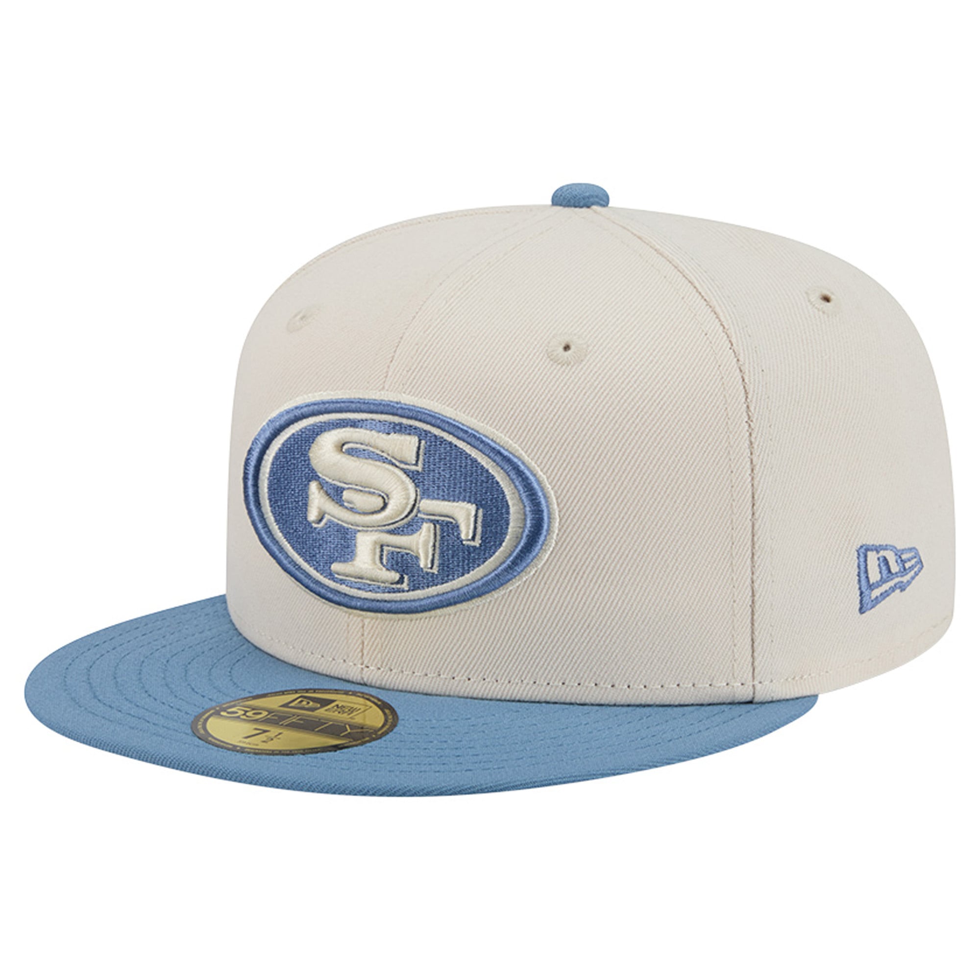Casquette ajustée New Era 59FIFTY crème/bleue pour homme, collection San Francisco 49ers
