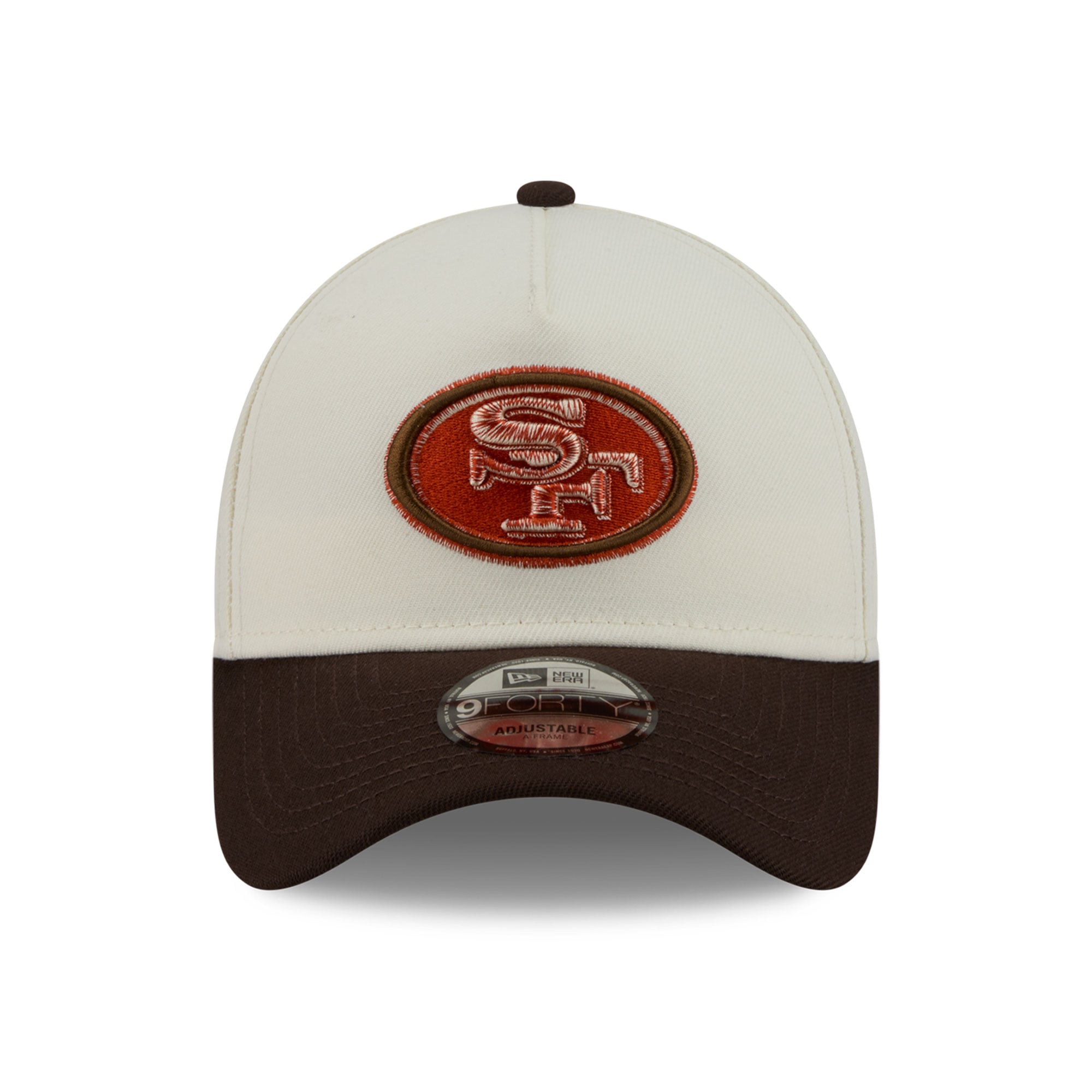 Men's New Era Cream/Brown San Francisco 49ers Pumpkin Spice A-Frame 9FORTY Adjustable Hat