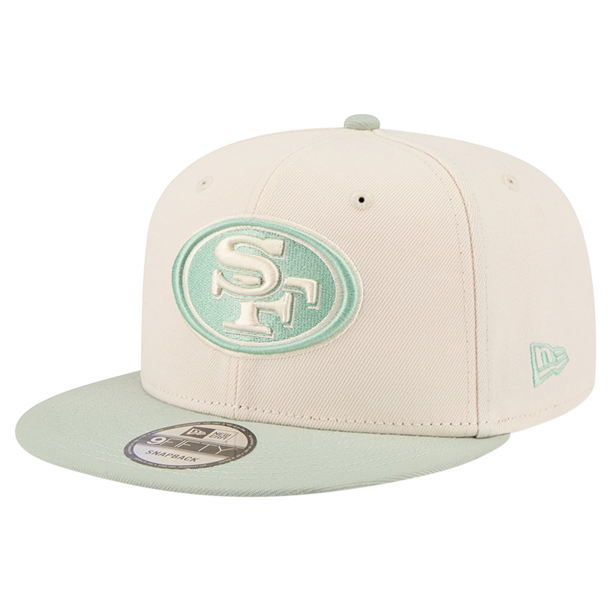 Casquette snapback New Era 9FIFTY bicolore crème/vert clair pour homme, San Francisco 49ers.