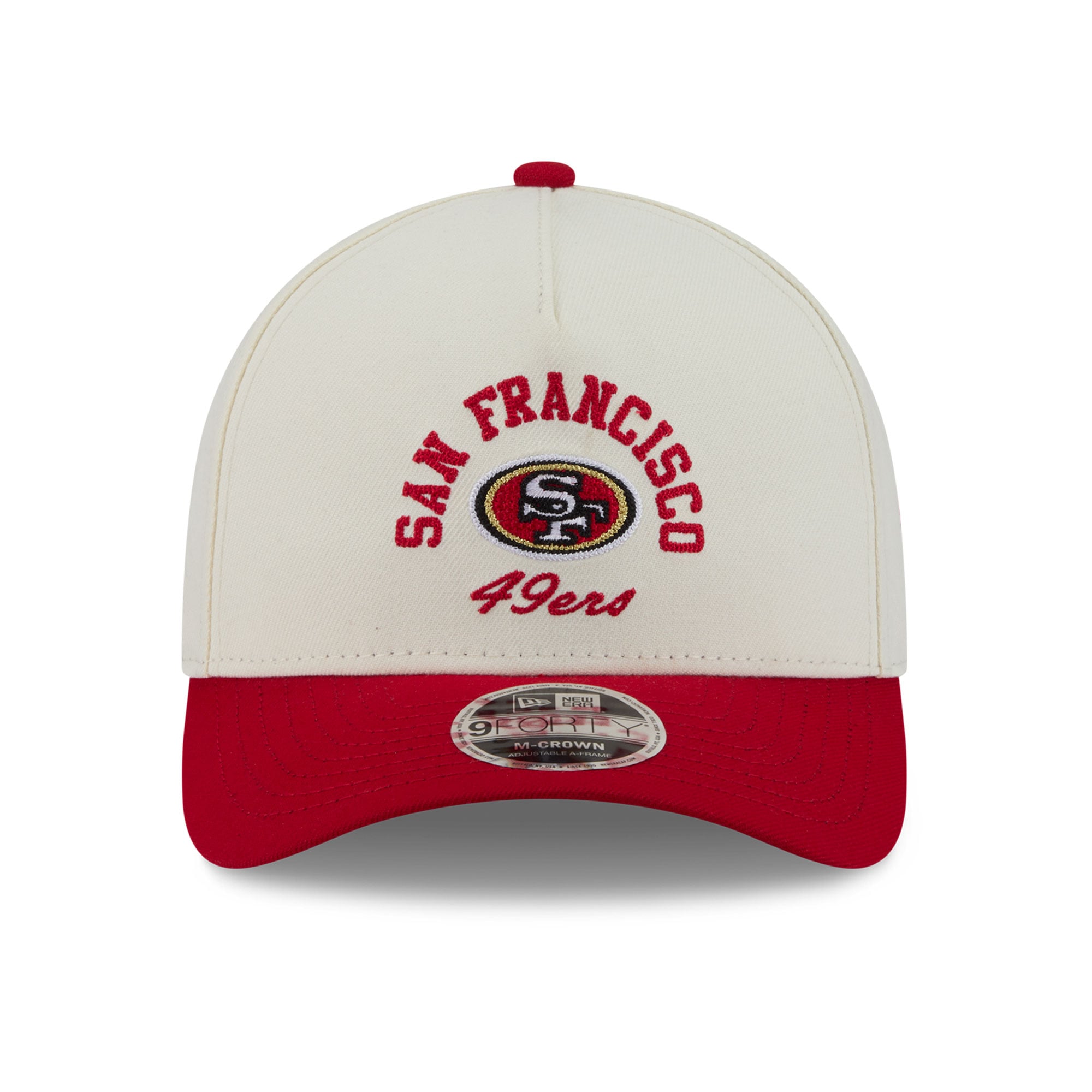 Casquette ajustable New Era crème/écarlate San Francisco 49ers Arch 9FORTY A-Frame M-Crown pour homme