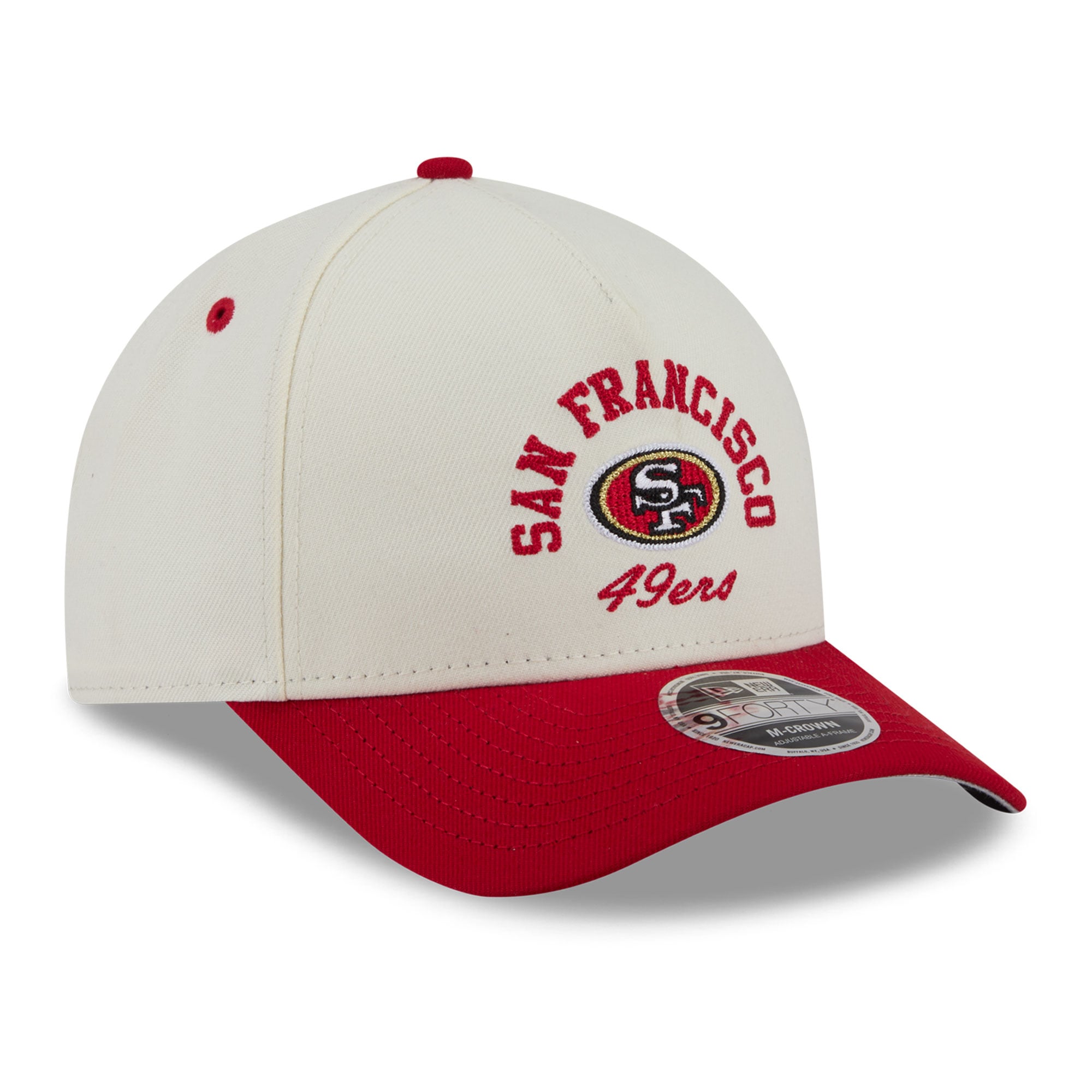 Casquette ajustable New Era crème/écarlate San Francisco 49ers Arch 9FORTY A-Frame M-Crown pour homme