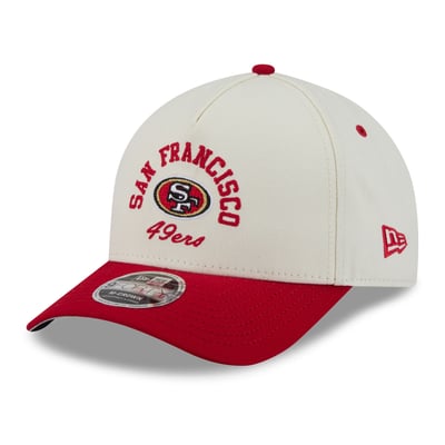 San Francisco 49ers New Era Arch 9FORTY A-Frame M-Crown Adjustable Hat - Cream/Scarlet