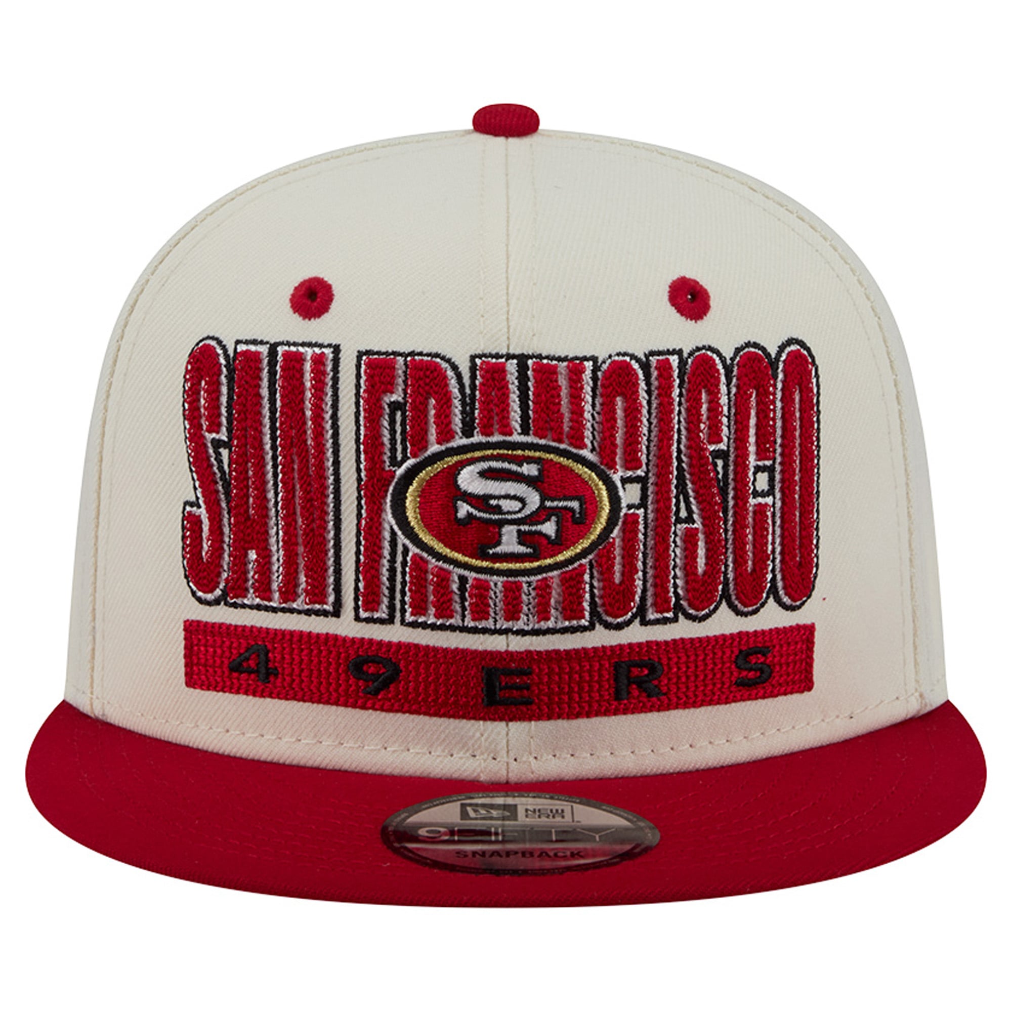 Casquette snapback New Era Classic 9FIFTY crème/écarlate pour homme, San Francisco 49ers