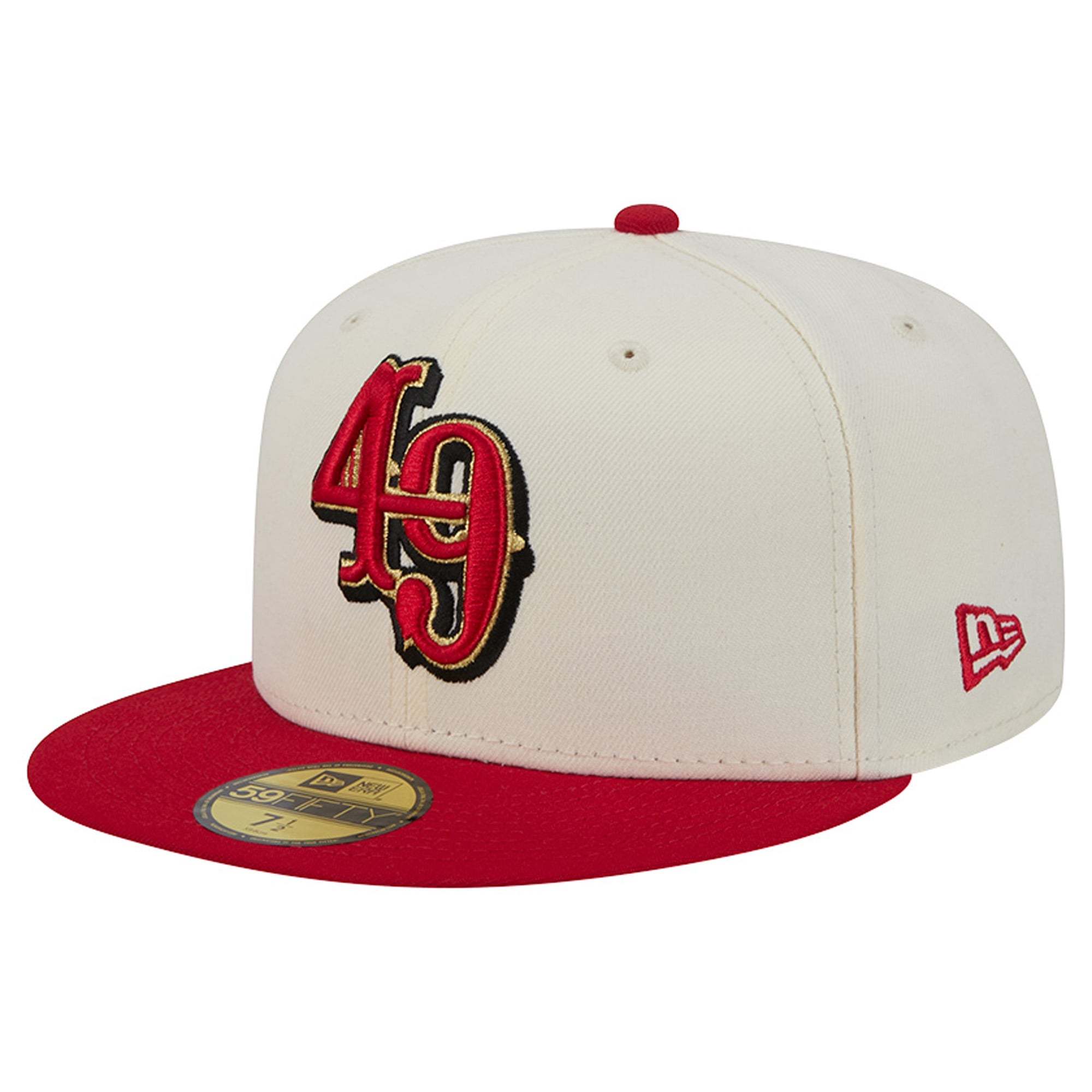 Men's New Era Cream/Scarlet San Francisco 49ers Deceptor 59FIFTY Fitted Hat