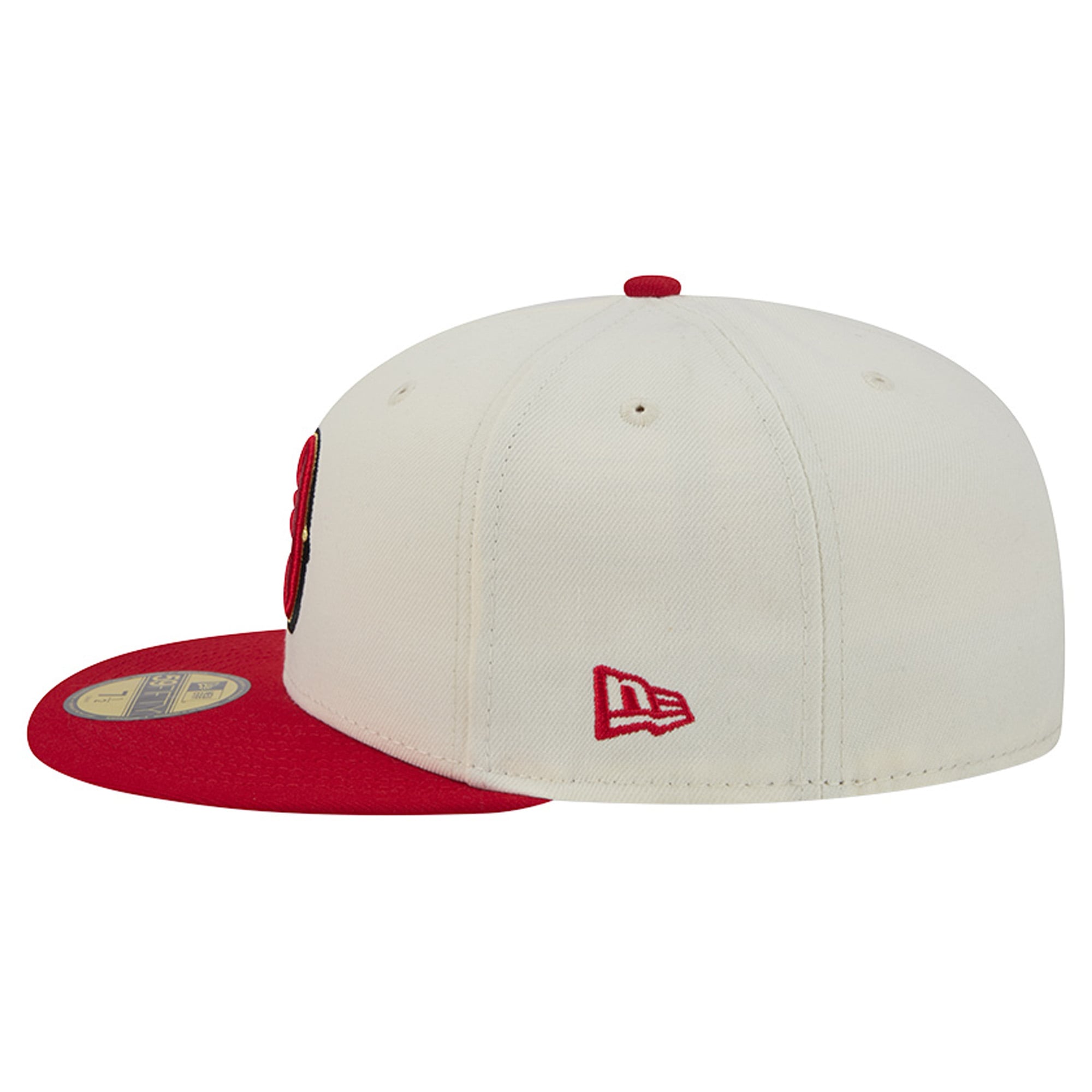 Men's New Era Cream/Scarlet San Francisco 49ers Deceptor 59FIFTY Fitted Hat