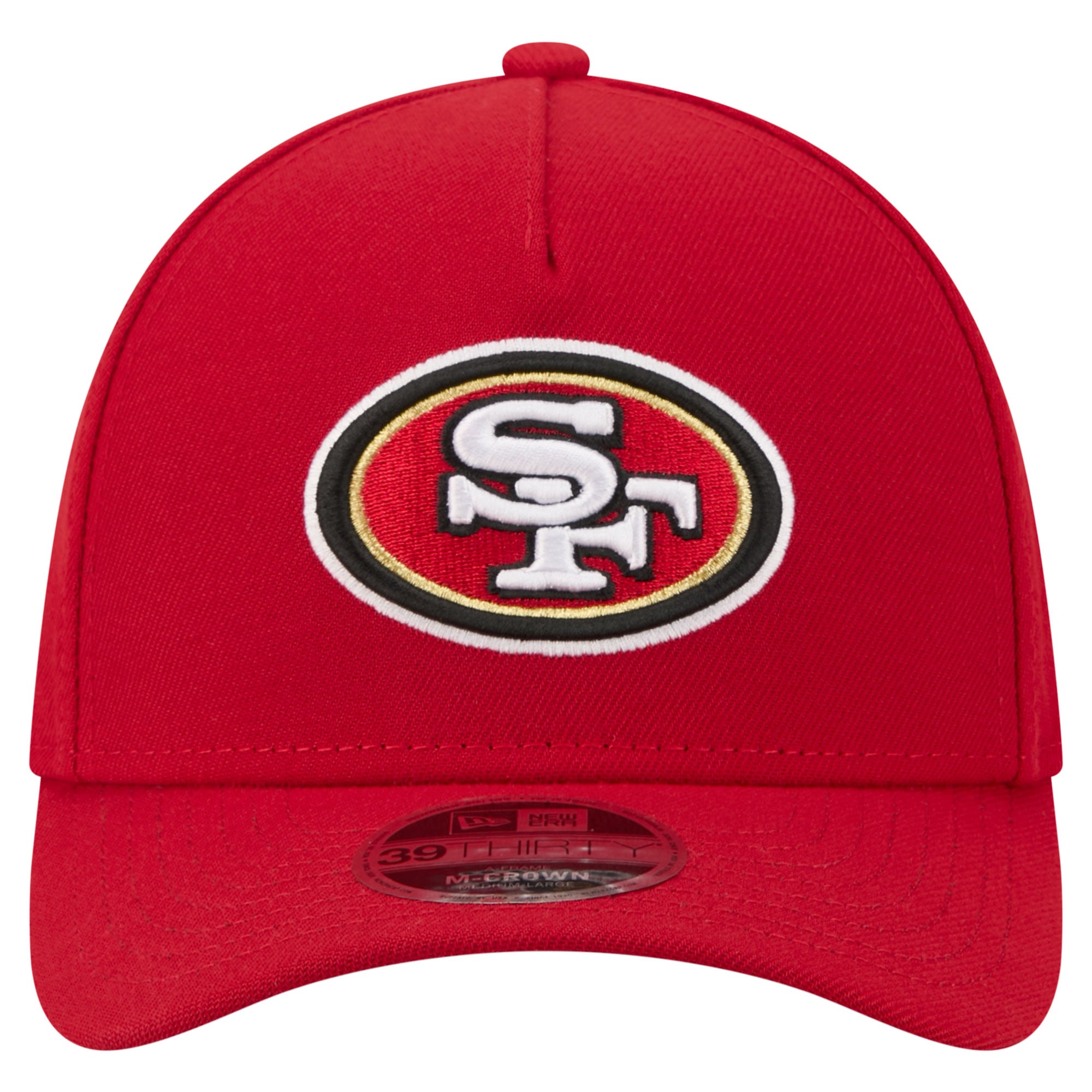 Men's New Era Scarlet San Francisco 49ers 39THIRTY M-Crown A-Frame Stretch Hat