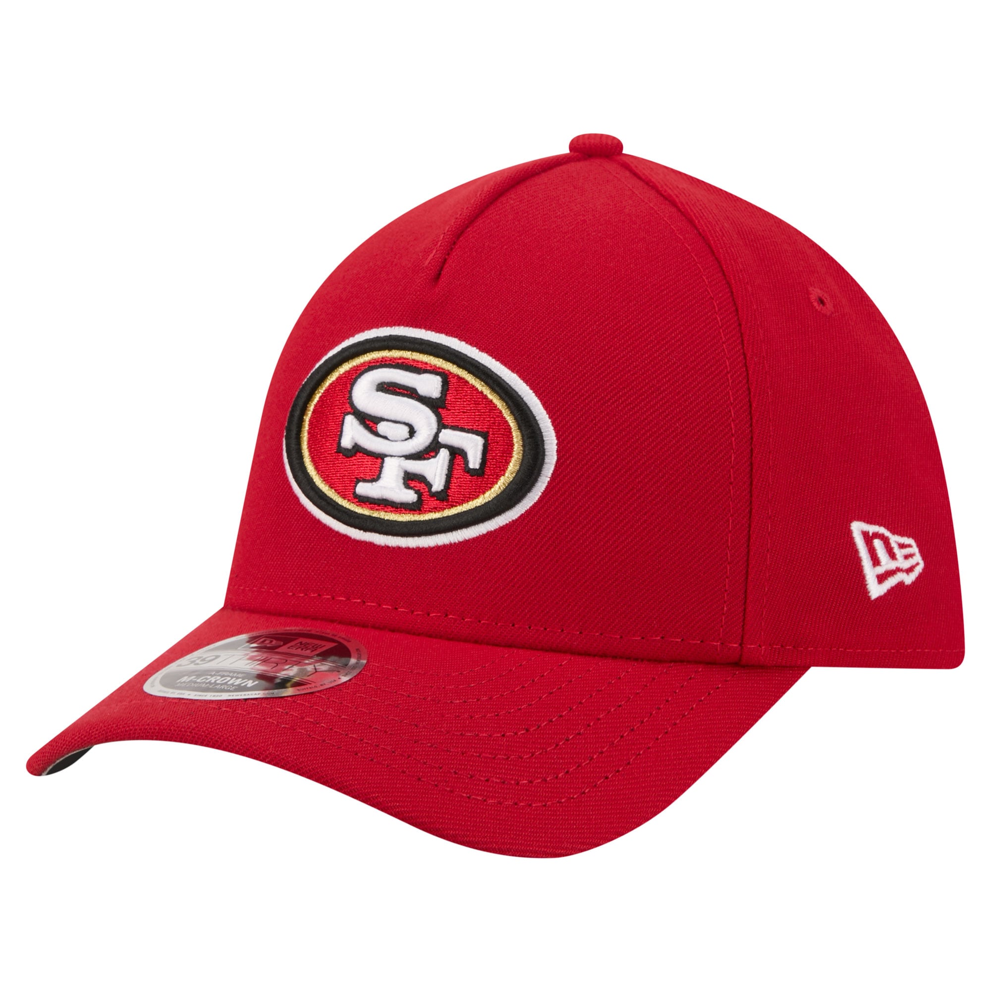 Men's New Era Scarlet San Francisco 49ers 39THIRTY M-Crown A-Frame Stretch Hat