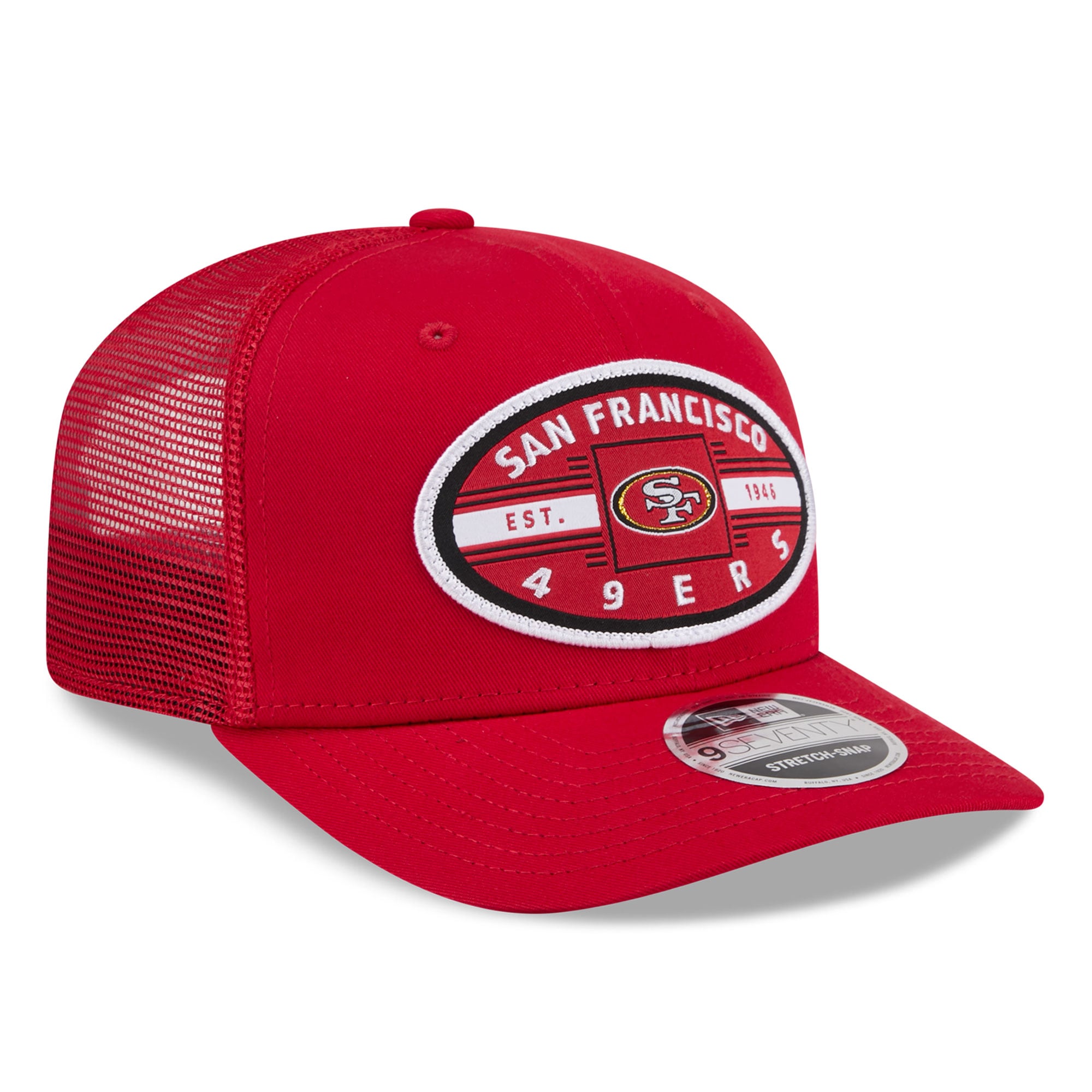Casquette trucker New Era Scarlet San Francisco 49ers Collegiate 9SEVENTY pour homme