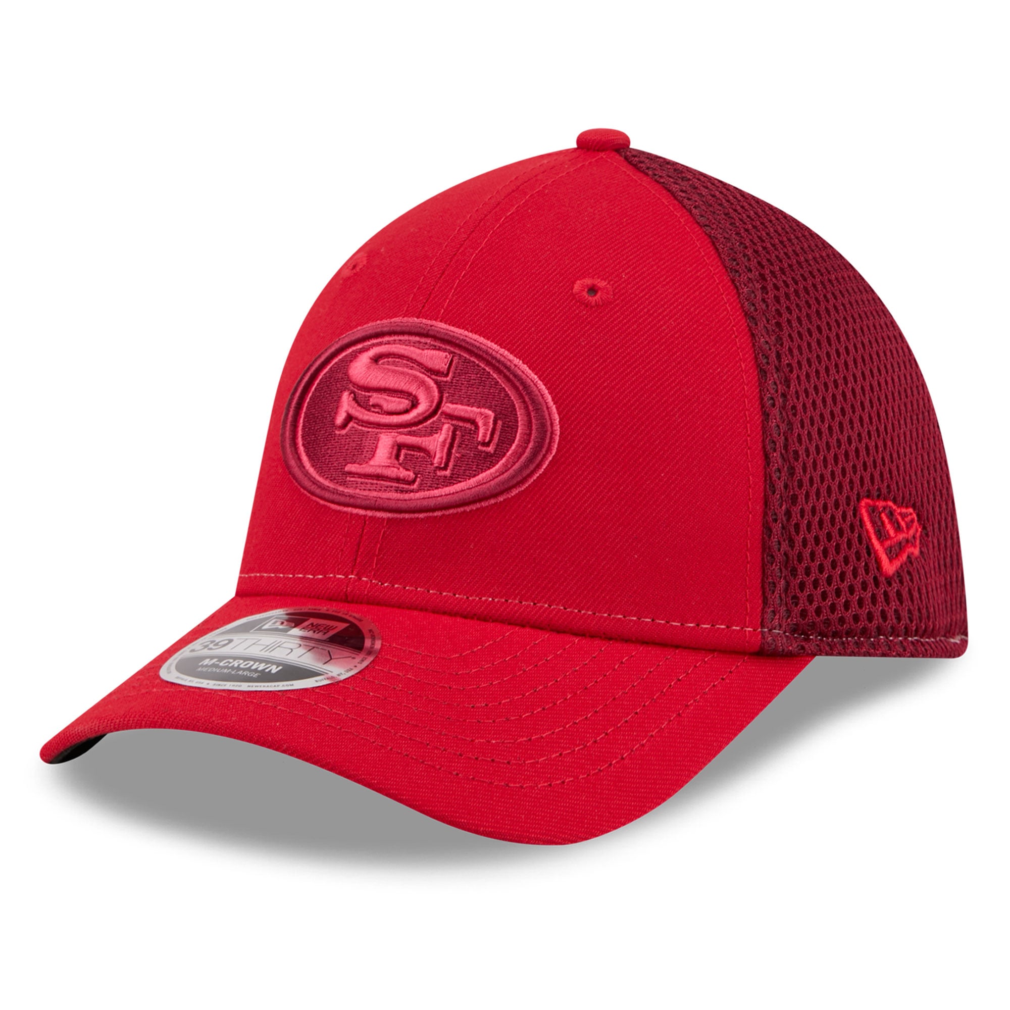 Casquette New Era Scarlet San Francisco 49ers Neo Mesh 39THIRTY M-Crown Stretch pour homme