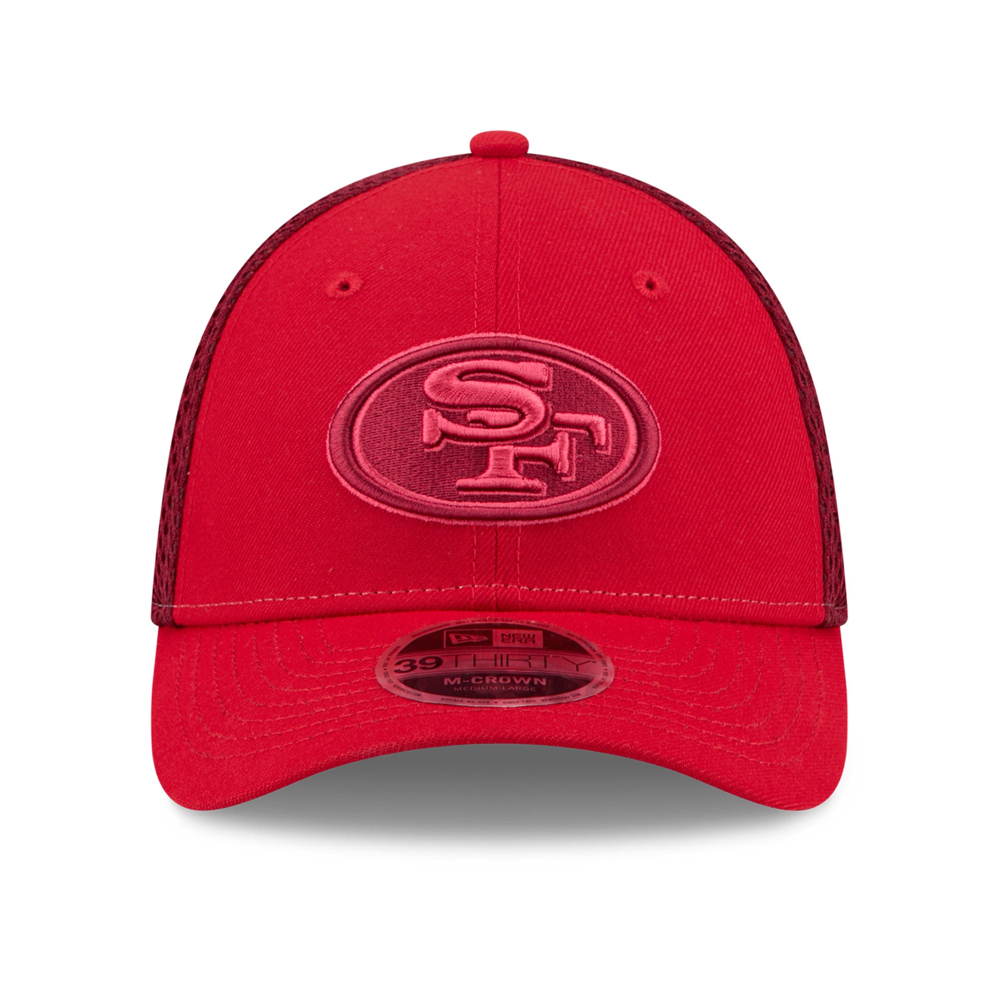 Casquette New Era Scarlet San Francisco 49ers Neo Mesh 39THIRTY M-Crown Stretch pour homme