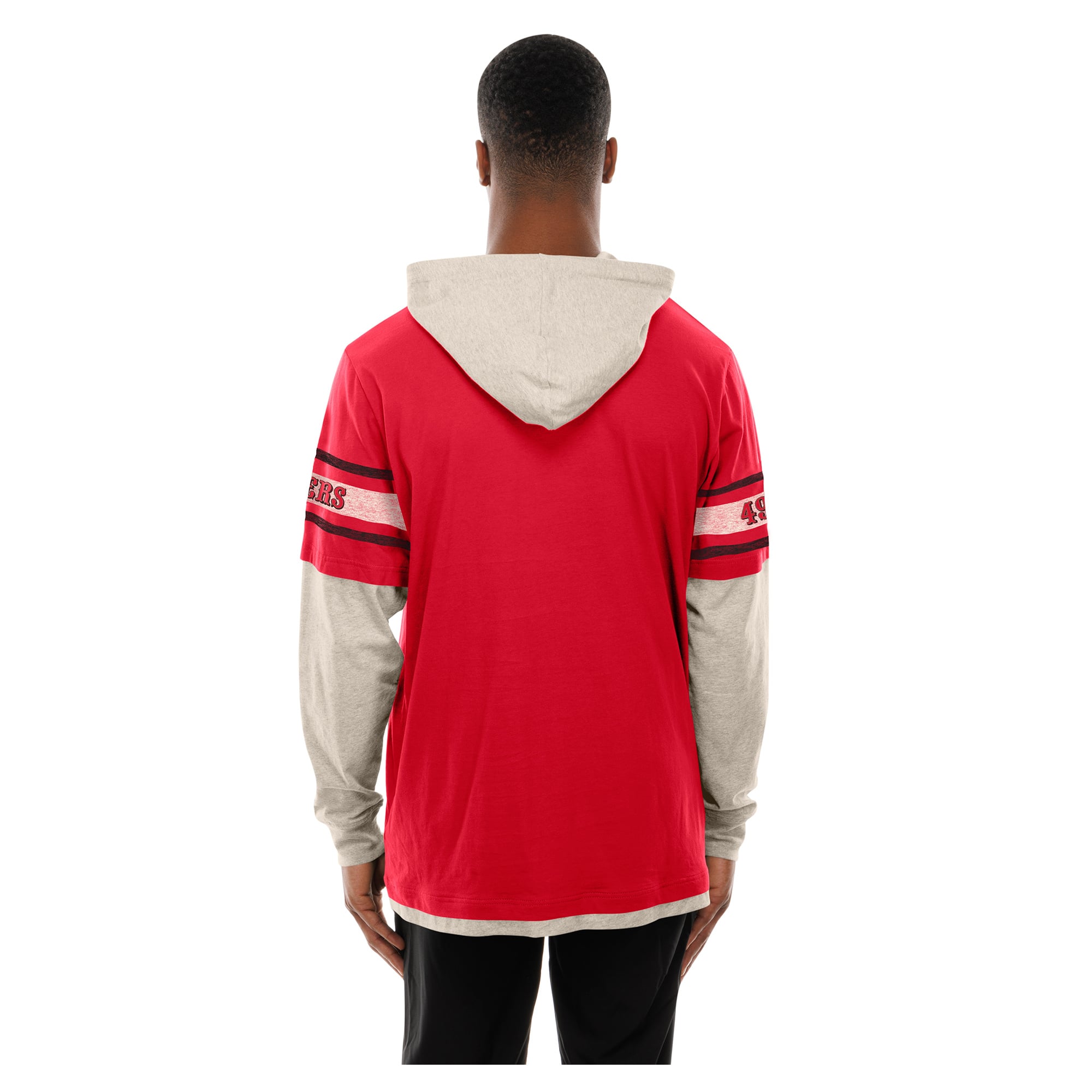 T-shirt à capuche manches longues New Era Scarlet San Francisco 49ers pour homme