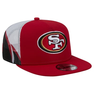San Francisco 49ers New Era Mesh A-Frame 9FIFTY Snapback Trucker Hat - Scarlet/Black