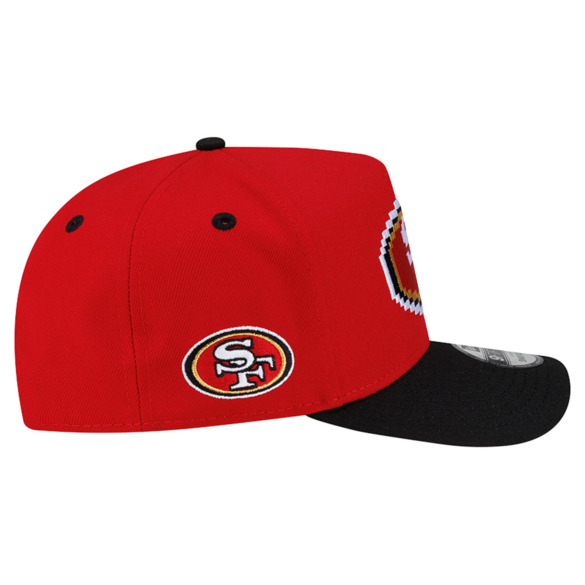 Men's New Era Scarlet/Black San Francisco 49ers Pixel A-Frame 9FIFTY Snapback Hat