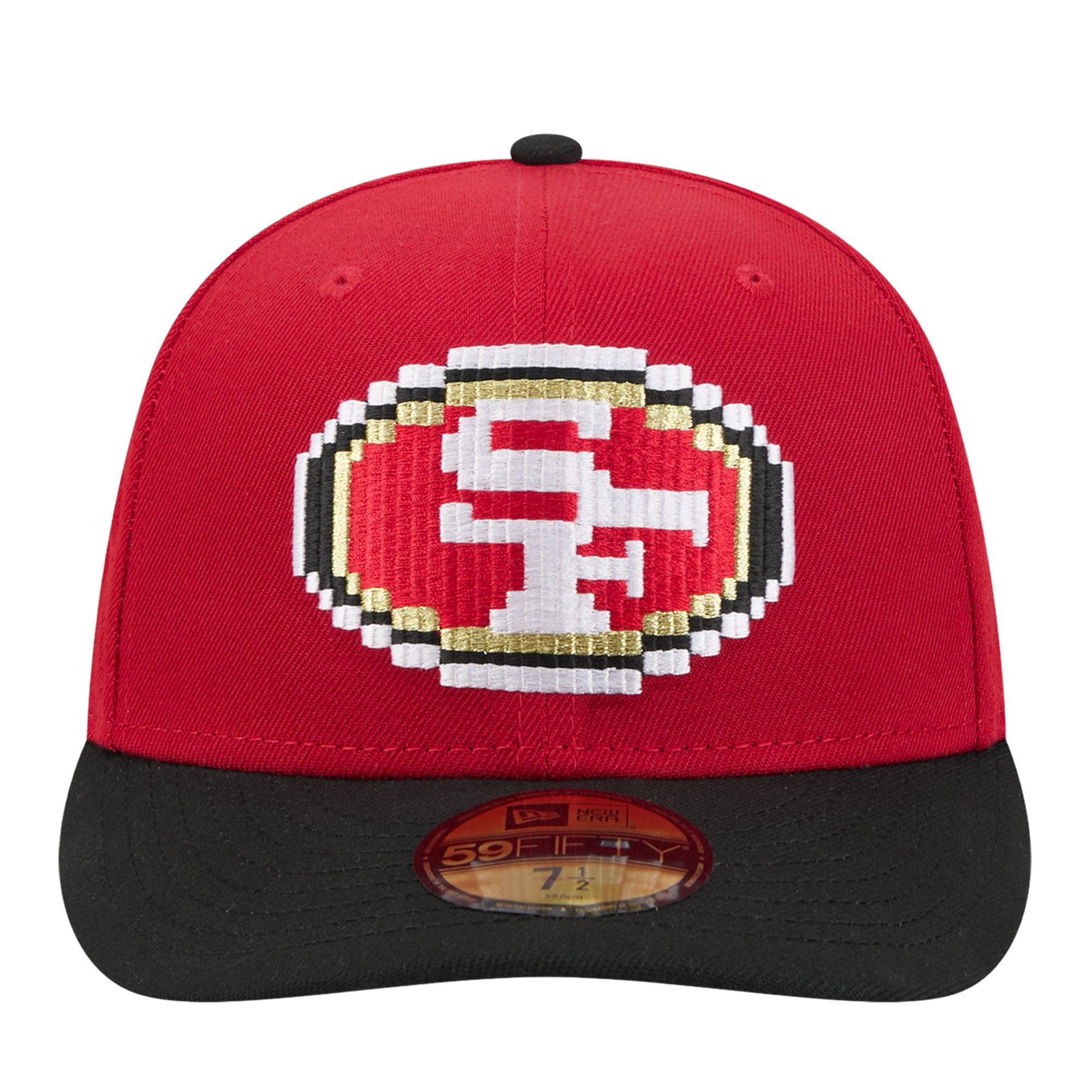 Men's New Era Scarlet/Black San Francisco 49ers Pixel Curved 59FIFTY Fitted Hat