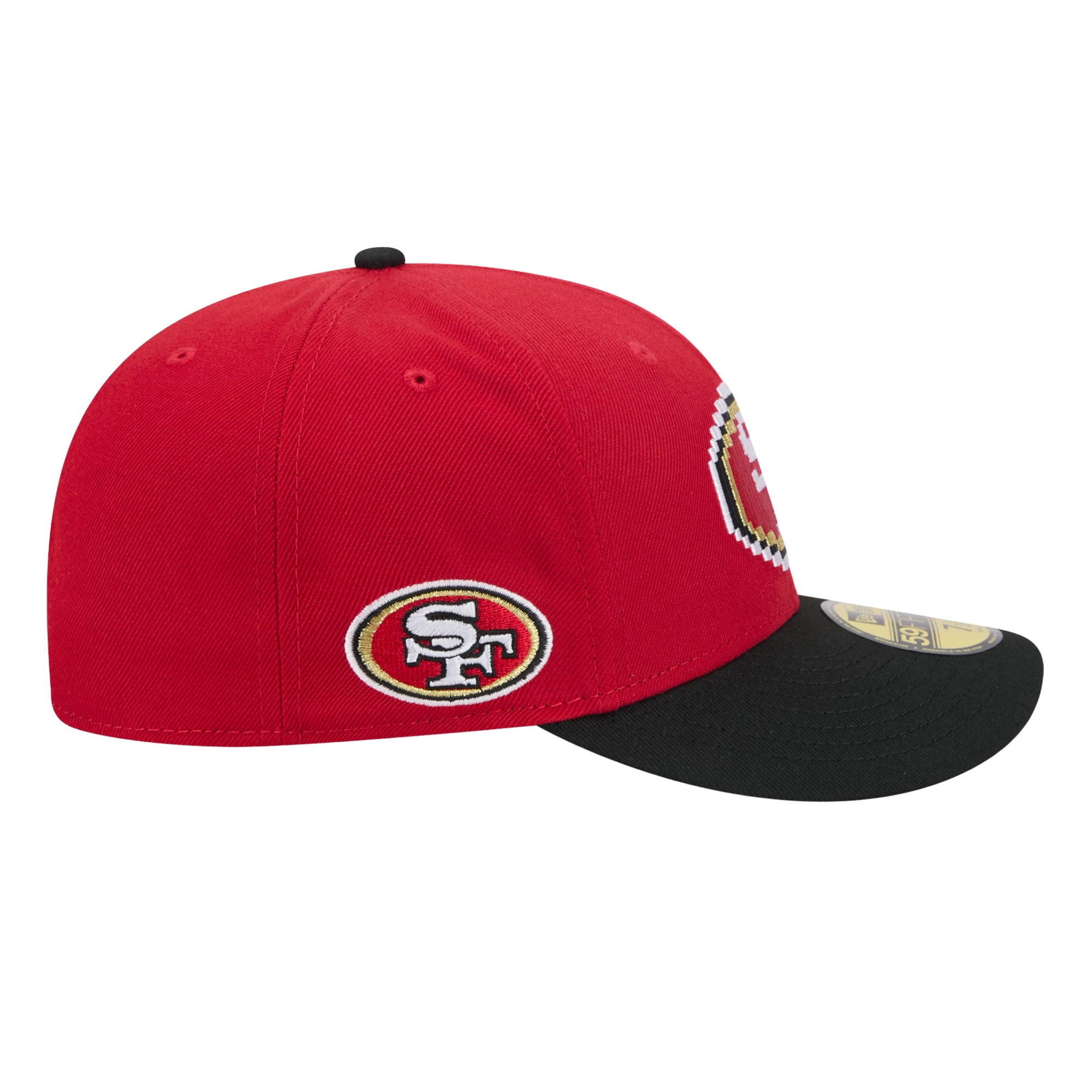 Men's New Era Scarlet/Black San Francisco 49ers Pixel Curved 59FIFTY Fitted Hat