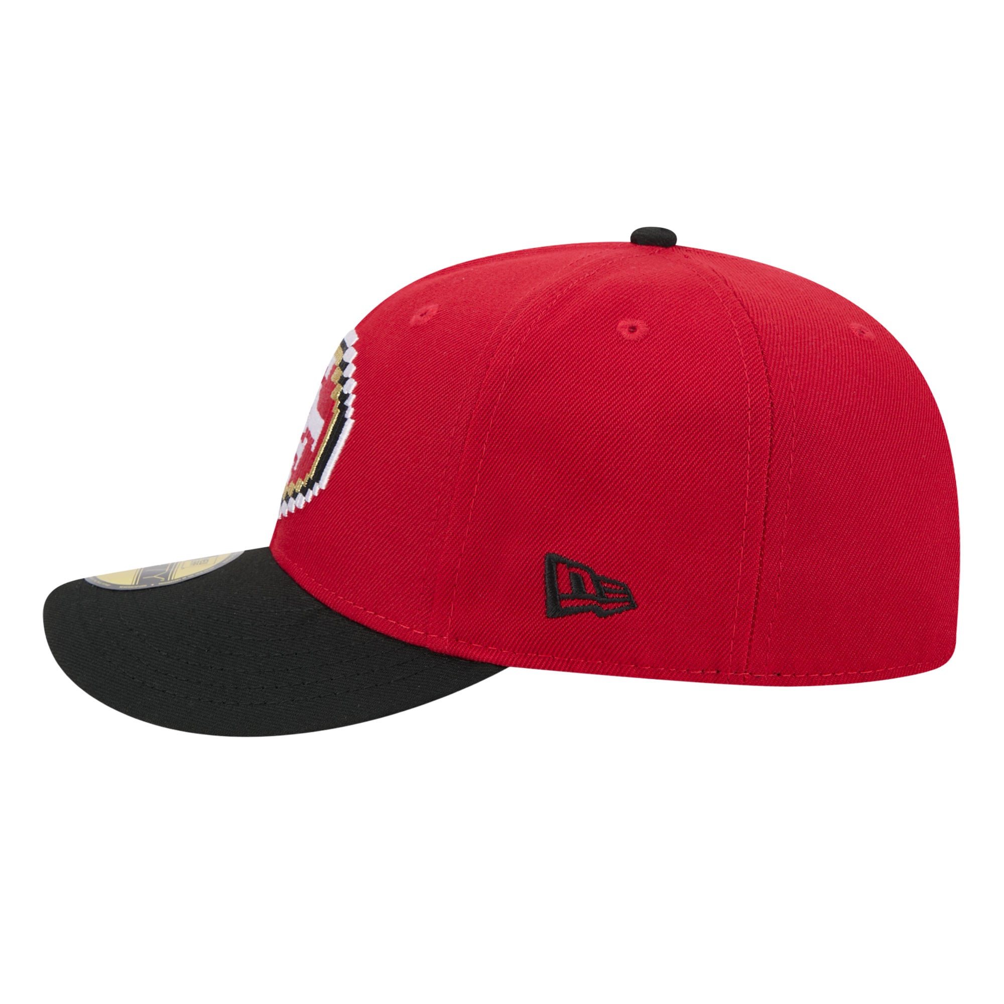 Men's New Era Scarlet/Black San Francisco 49ers Pixel Curved 59FIFTY Fitted Hat