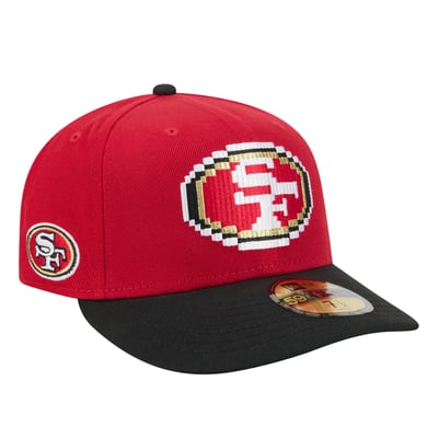 San Francisco 49ers New Era Pixel Curved 59FIFTY Fitted Hat - Scarlet/Black
