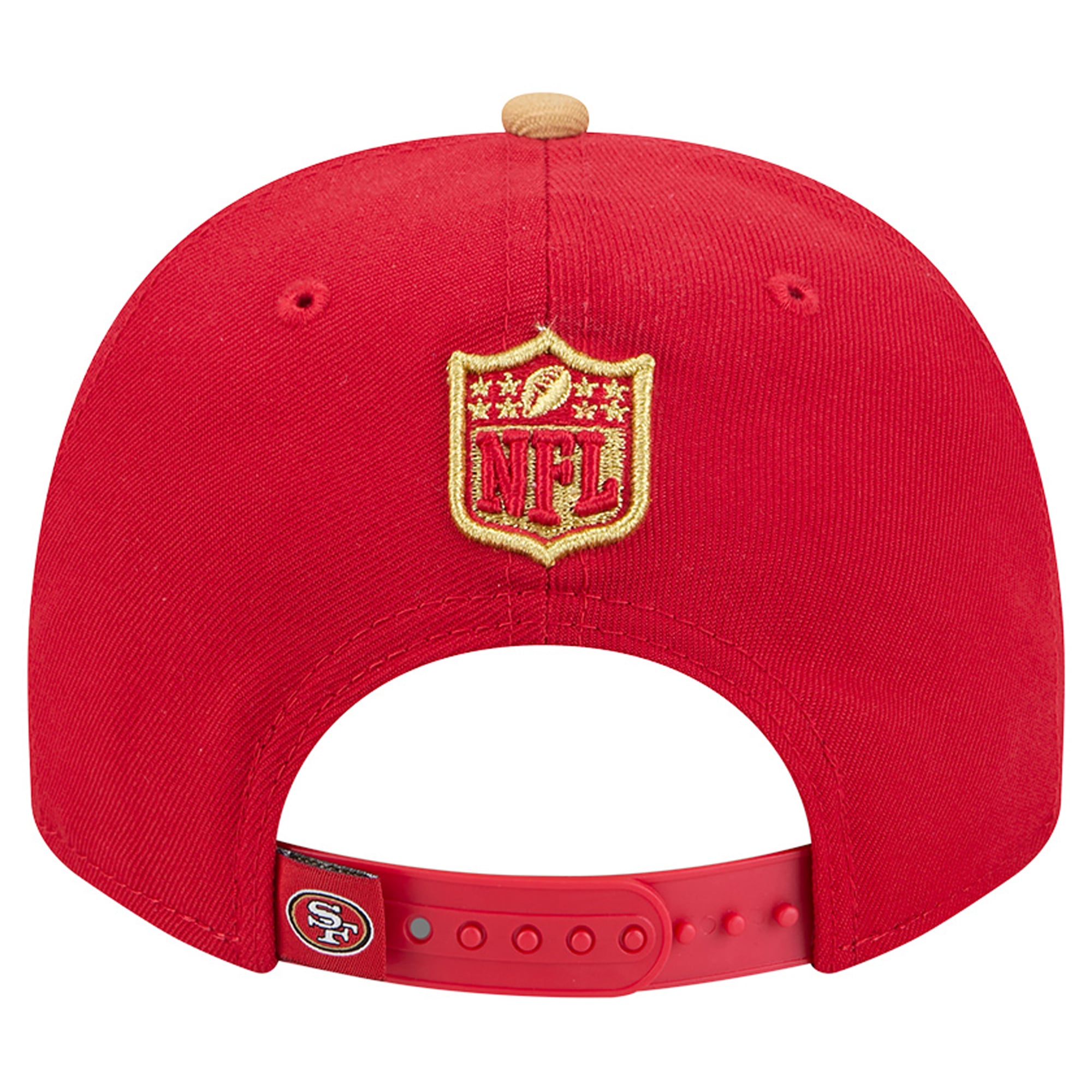 Men's New Era Scarlet/Gold San Francisco 49ers Cartoon A-Frame 9FIFTY Snapback