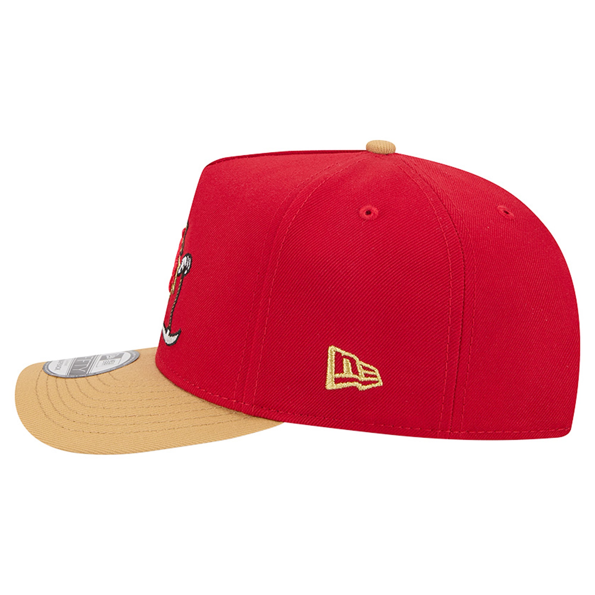 Men's New Era Scarlet/Gold San Francisco 49ers Cartoon A-Frame 9FIFTY Snapback