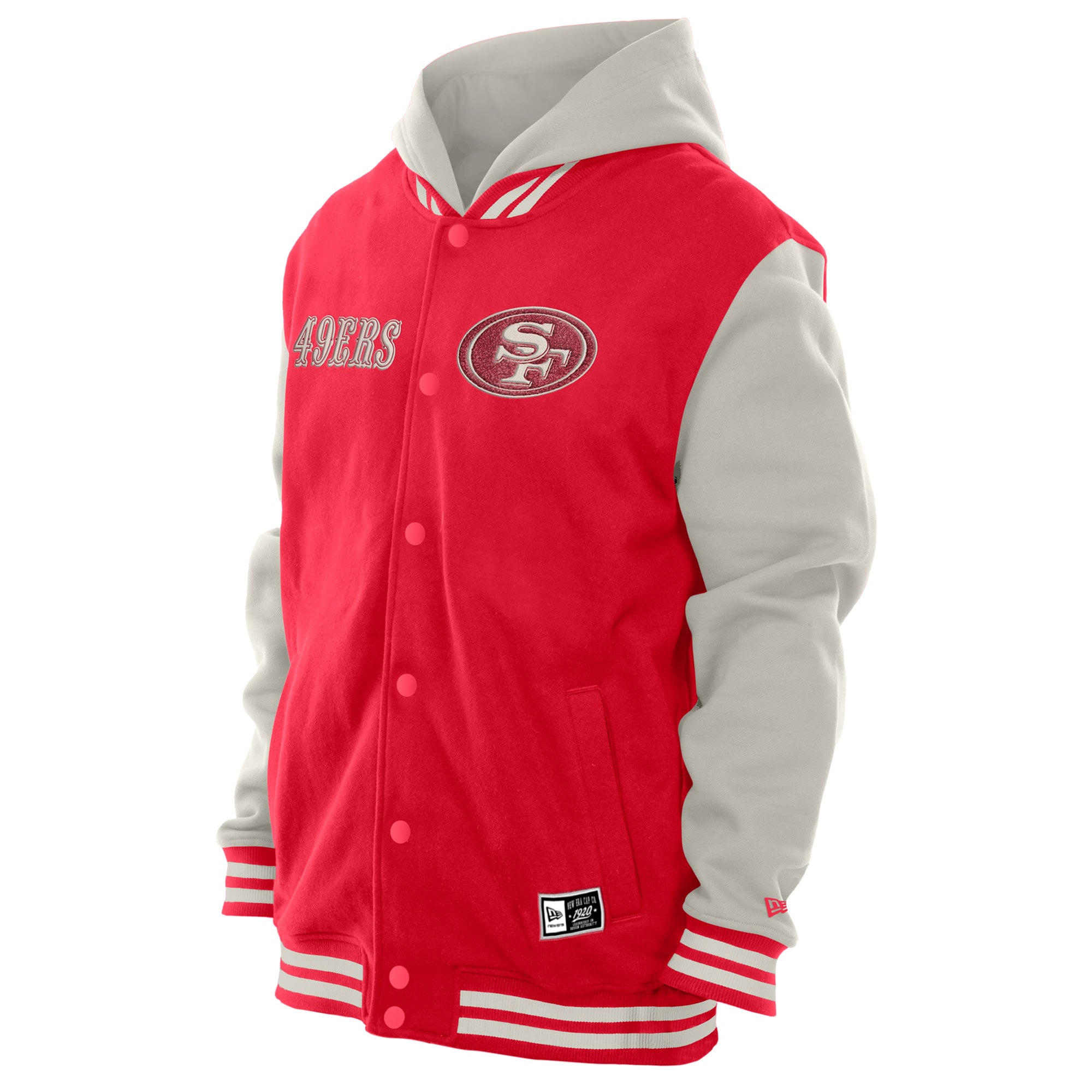 Men's New Era  Scarlet/Gray San Francisco 49ers Full-Snap Fleece Hooded Jacket
