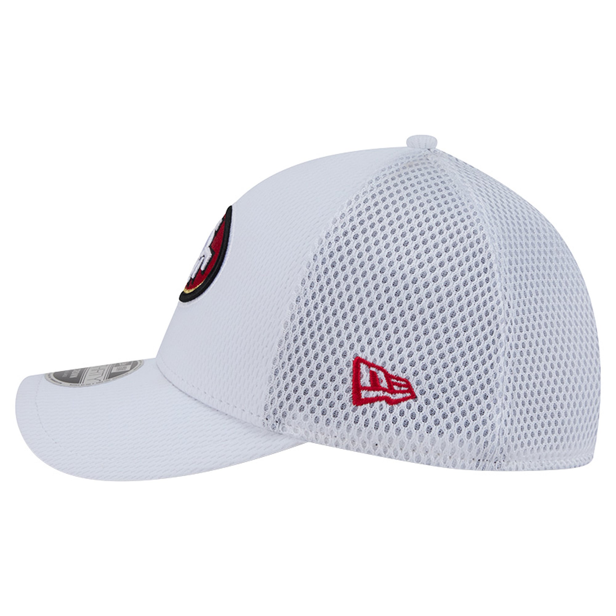 Men's New Era White/Scarlet San Francisco 49ers Dash 39THIRTY M-Crown Flex Hat