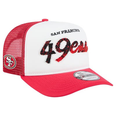San Francisco 49ers New Era Foam A-Frame 9FIFTY Snapback Trucker Hat - White/Scarlet