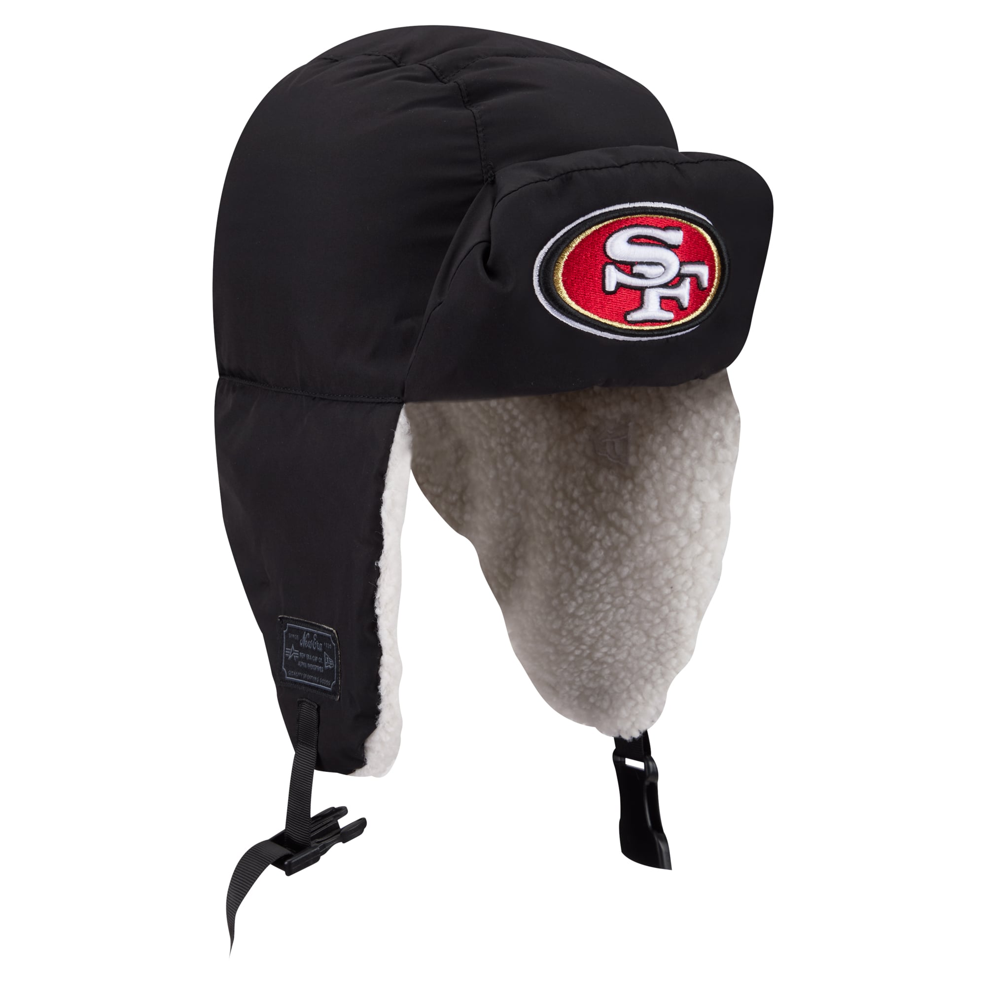 Bonnet matelassé noir New Era x Alpha Industries San Francisco 49ers pour homme