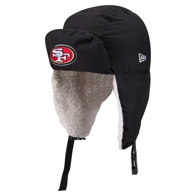  San Francisco 49ers New Era x Alpha Industries Puffer Quilted Trapper Hat - Black