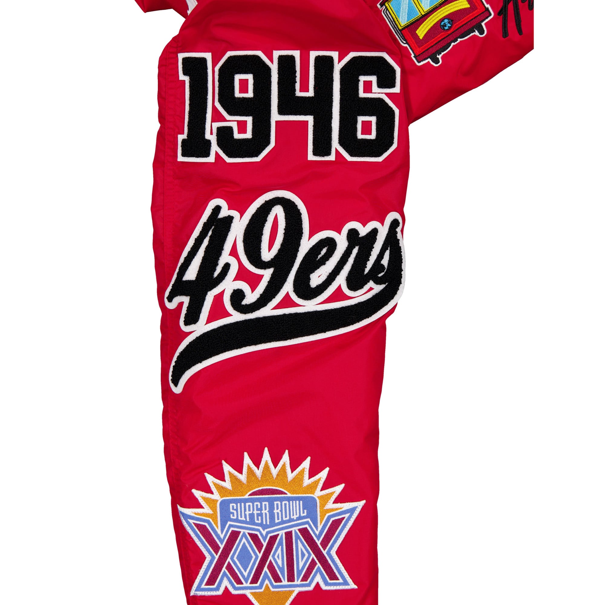 Veste bomber zippée intégrale New Era x Alpha Industries Scarlet San Francisco 49ers MA-1 pour homme