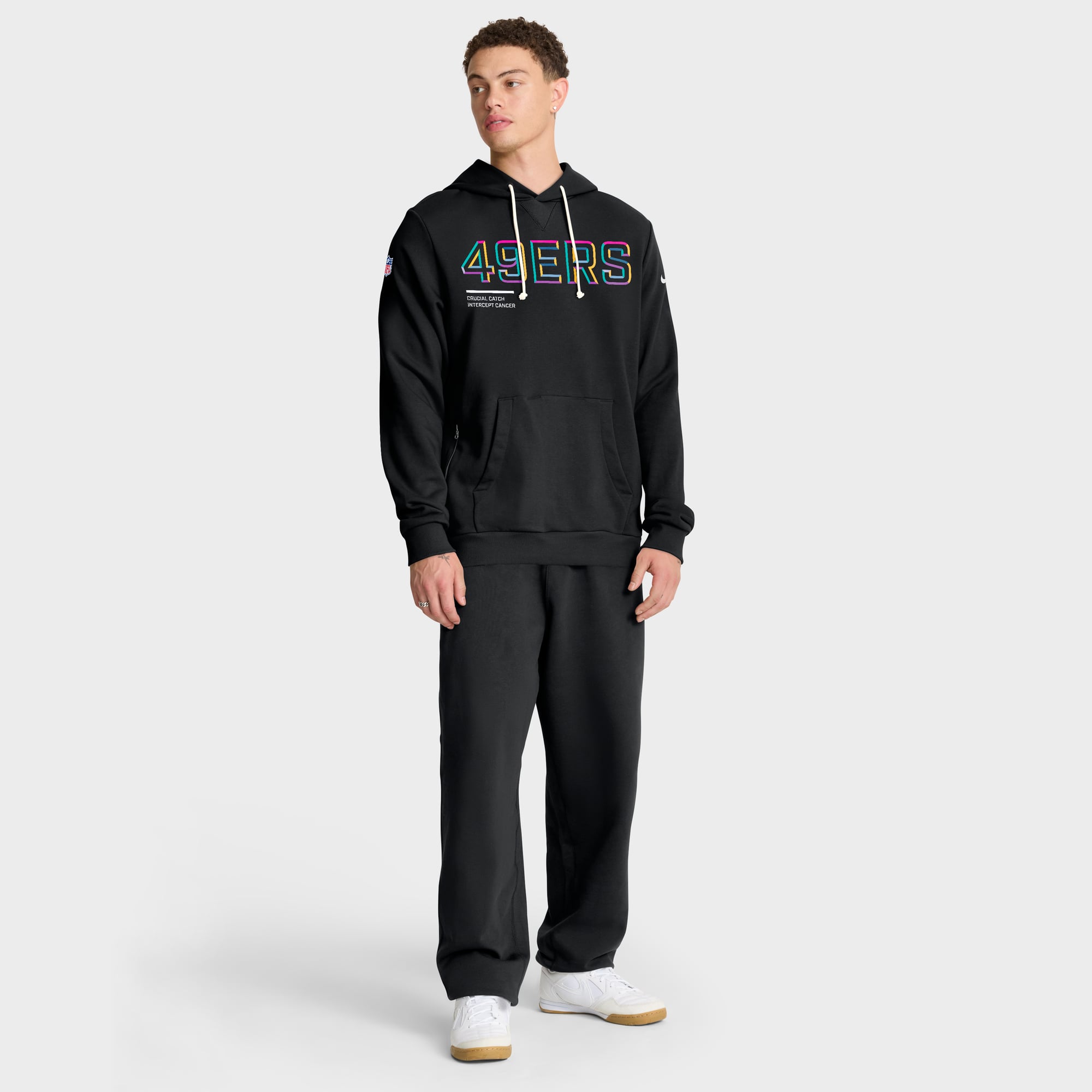 Men's Nike Black San Francisco 49ers 2025 NFL Crucial Catch Sideline Standard Issue Dri-FIT Hoodie