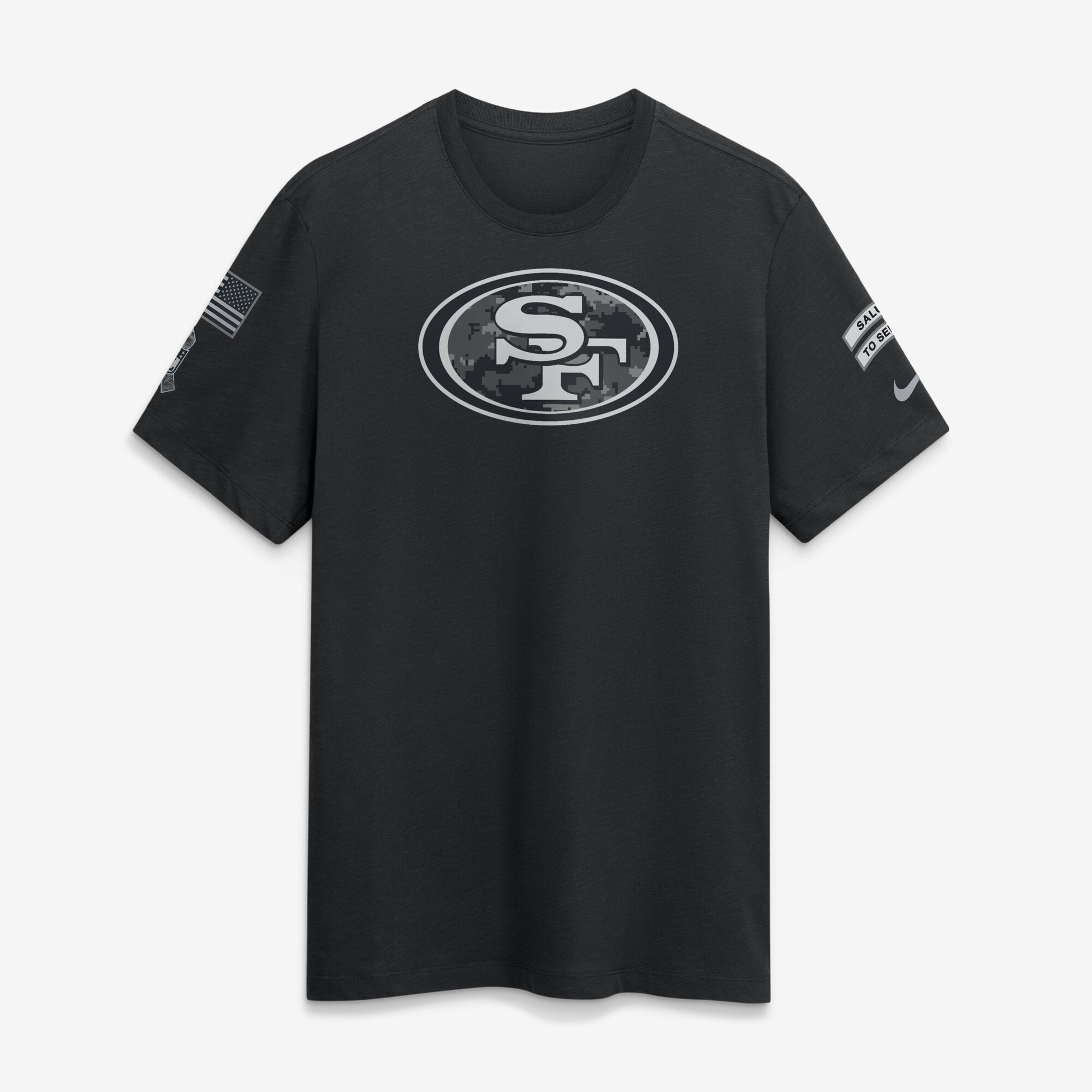 T-shirt Nike noir pour homme San Francisco 49ers 2026 Salute to Service