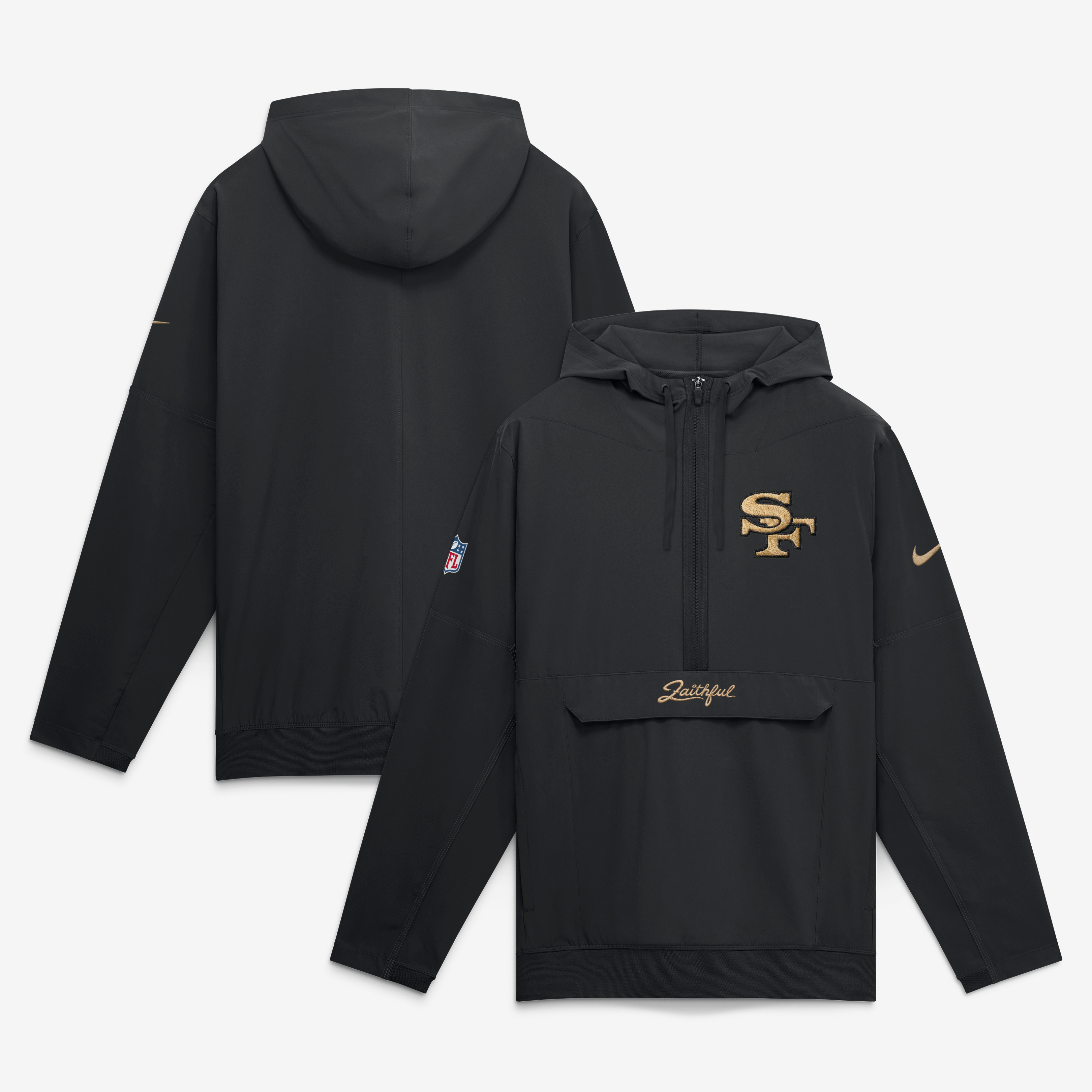 Men's Nike  Black San Francisco 49ers Rivalries Collection Sideline Anorak Half-Zip Jacket