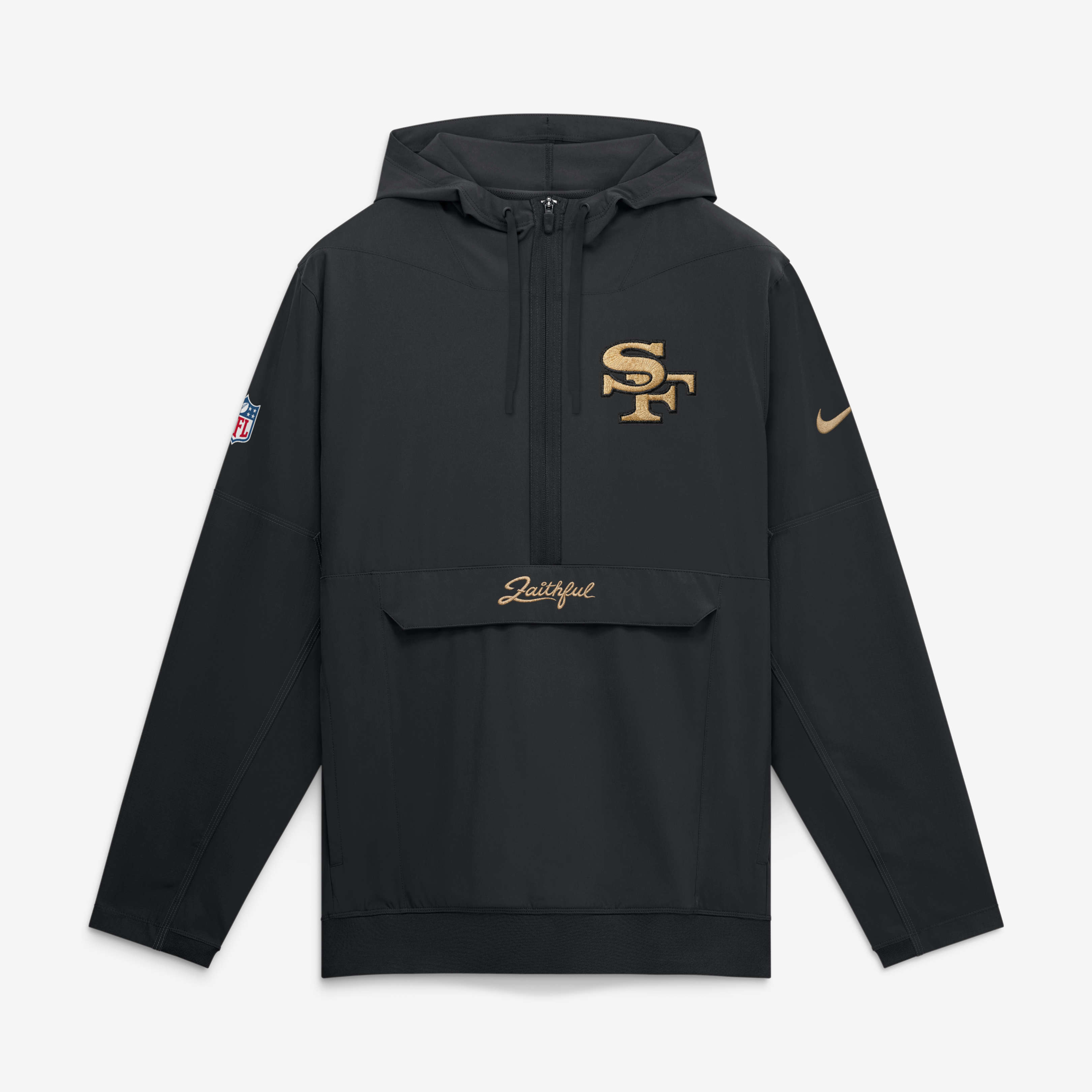 Men's Nike  Black San Francisco 49ers Rivalries Collection Sideline Anorak Half-Zip Jacket