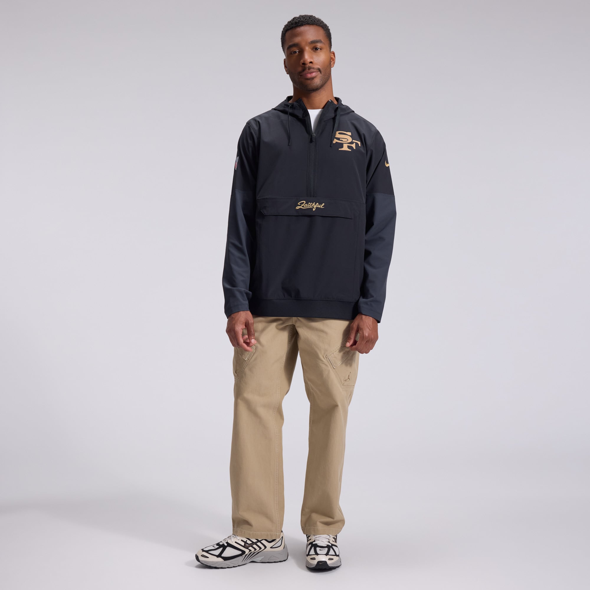 Men's Nike  Black San Francisco 49ers Rivalries Collection Sideline Anorak Half-Zip Jacket