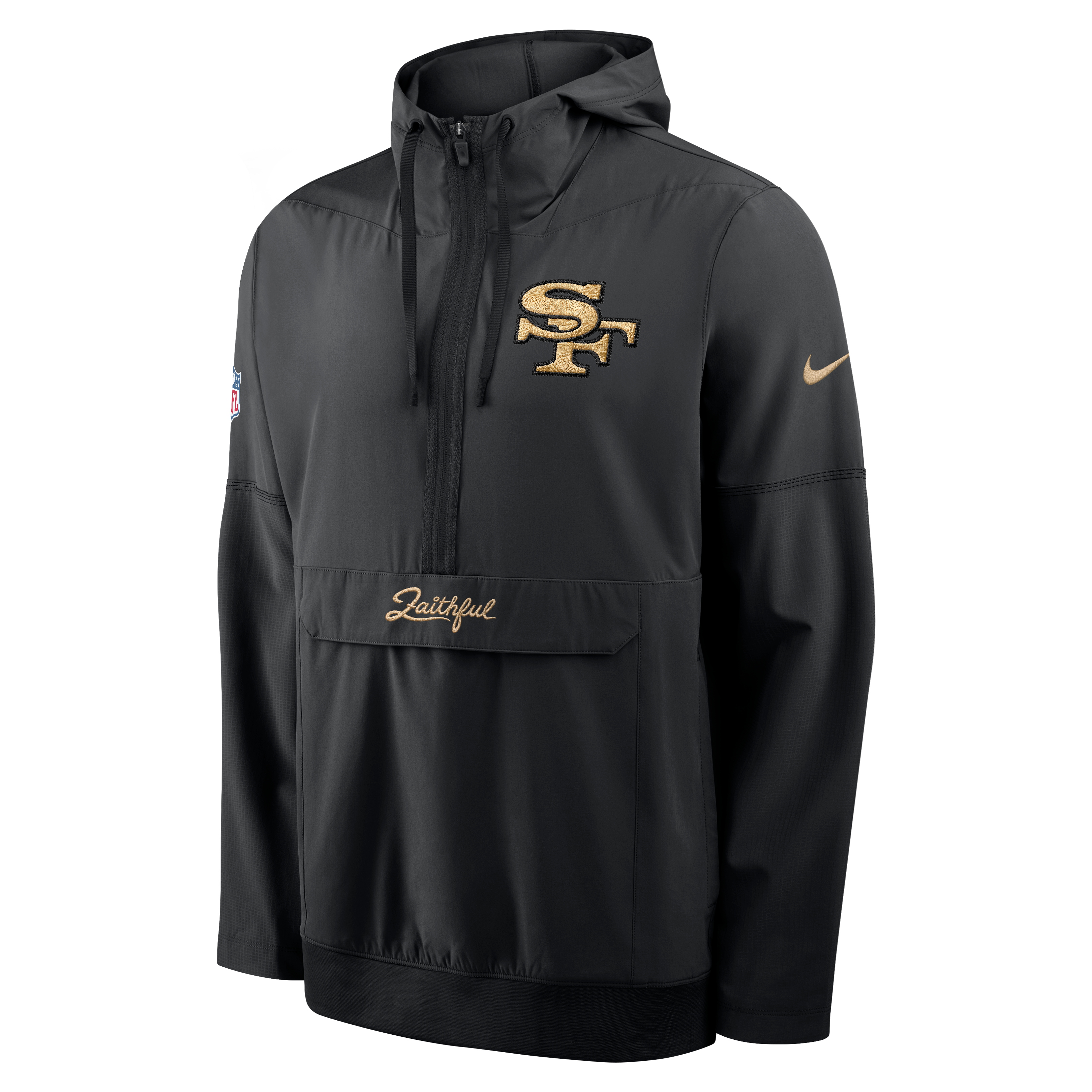 Men's Nike  Black San Francisco 49ers Rivalries Collection Sideline Anorak Half-Zip Jacket