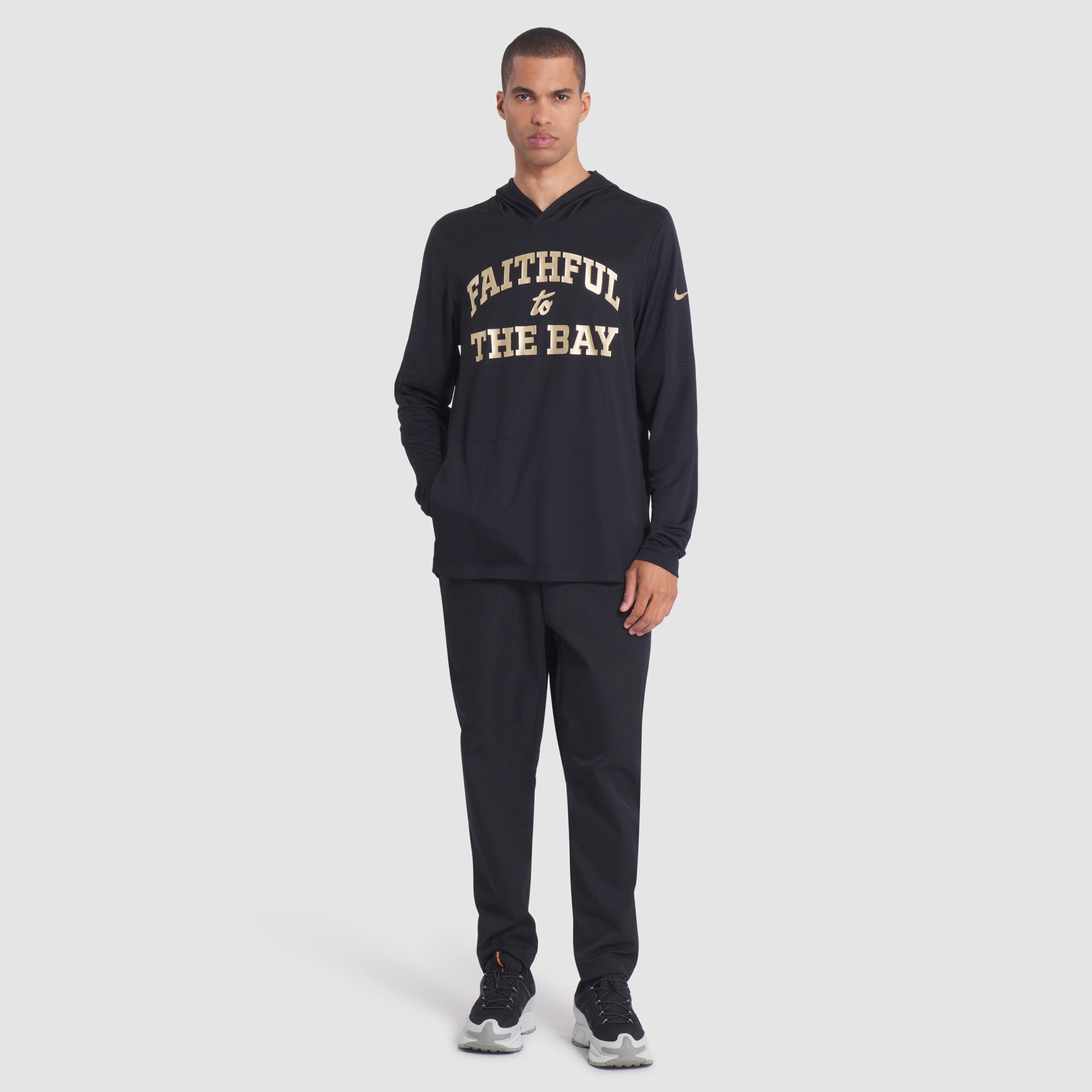 Men's Nike Black San Francisco 49ers Rivalries Collection Sideline Dri-FIT Long Sleeve Hoodie T-Shirt