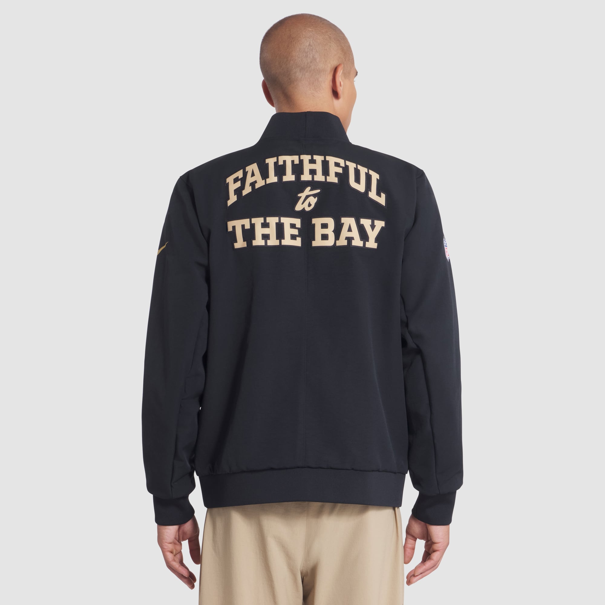 Men's Nike  Black San Francisco 49ers Rivalries Collection Sideline Full-Zip Bomber Jacket