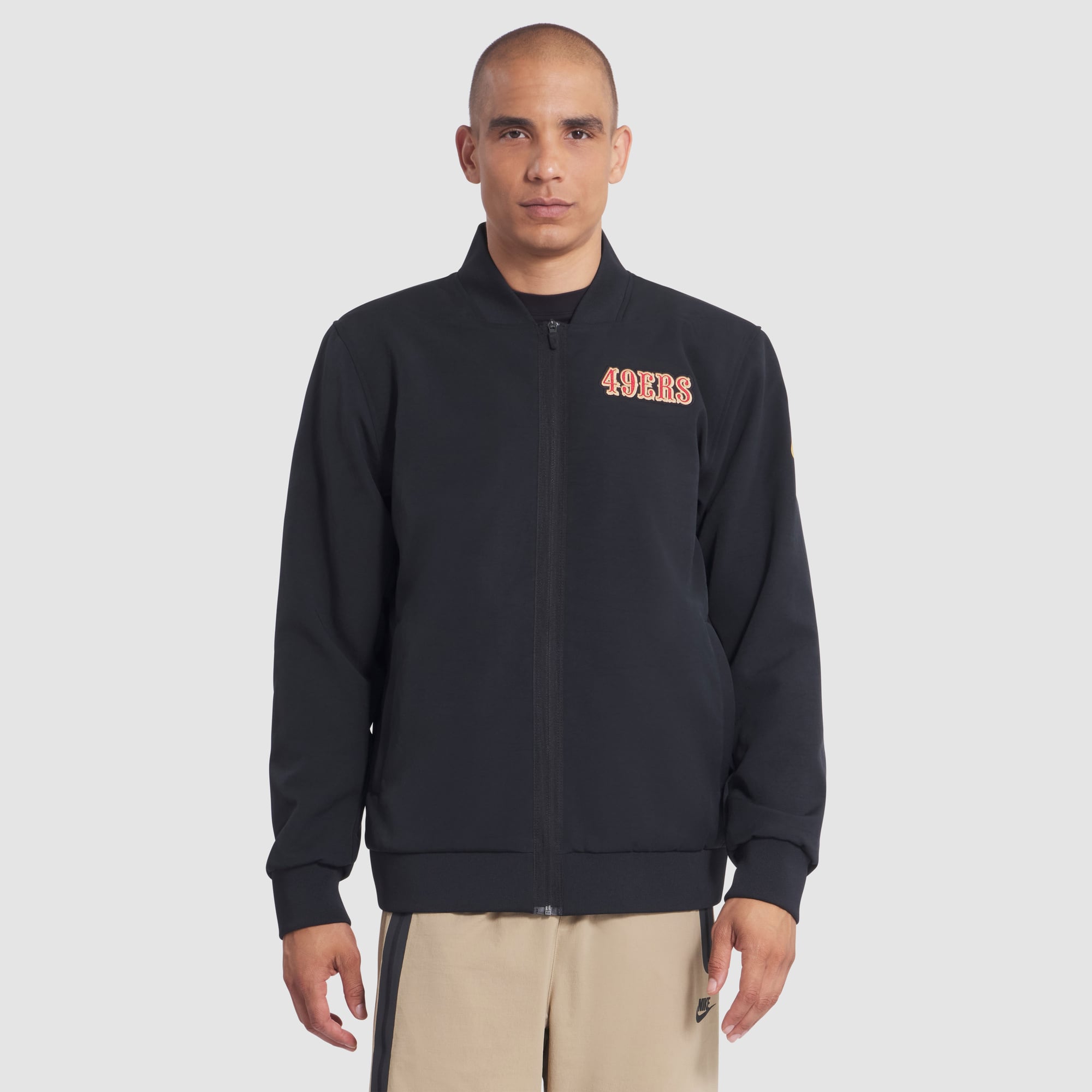 Men's Nike Black San Francisco 49ers Rivalries Collection Sideline Full-Zip Bomber Jacket