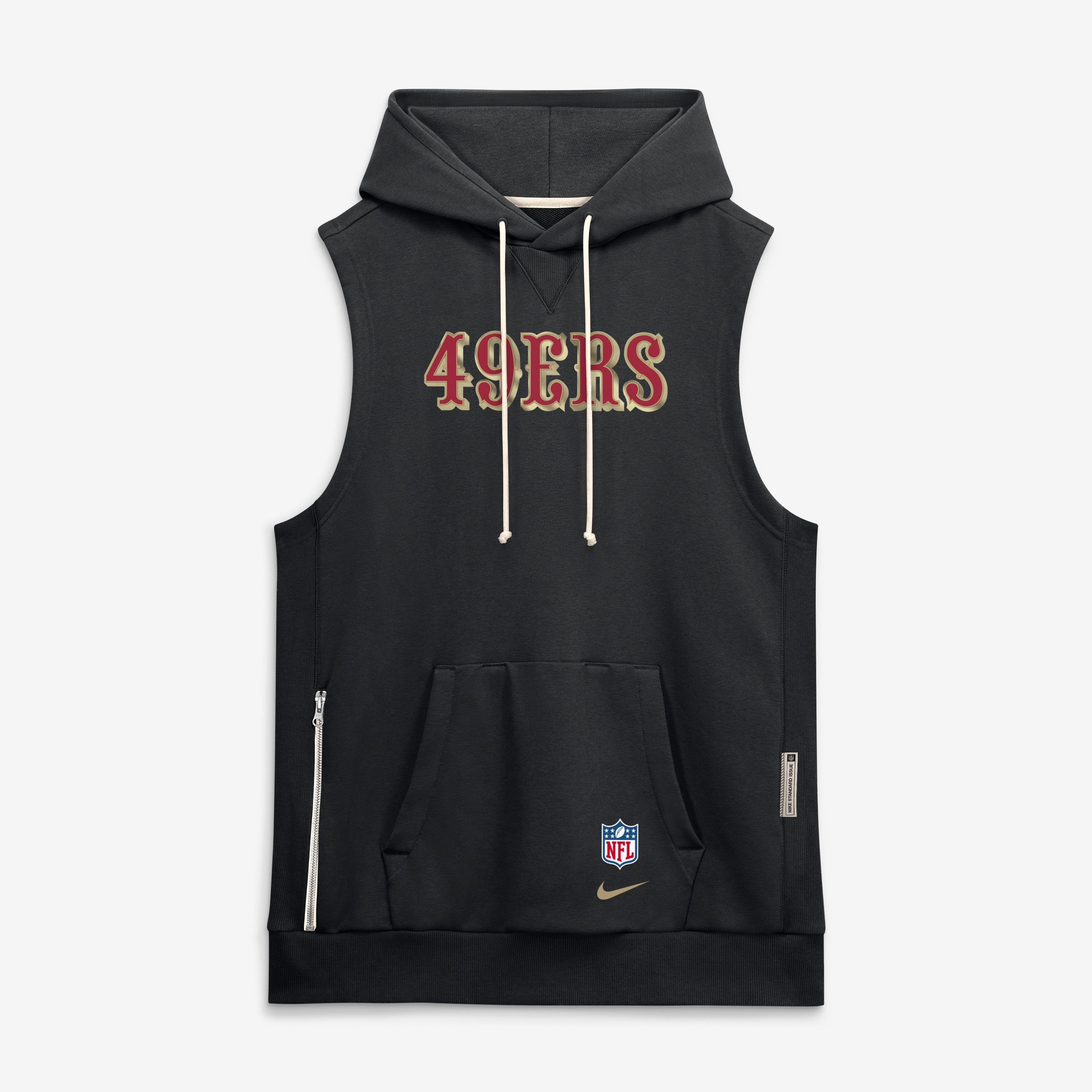 Sweat à capuche sans manches en polaire Nike pour homme, collection Rivalries des 49ers de San Francisco, noir.