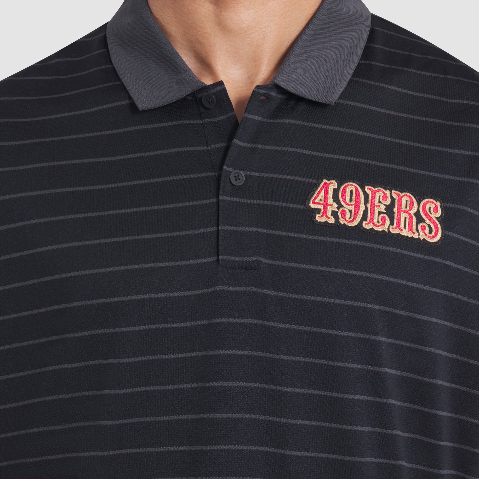 Men's Nike  Black San Francisco 49ers Rivalries Collection Sideline Victory Striped Dri-FIT Polo