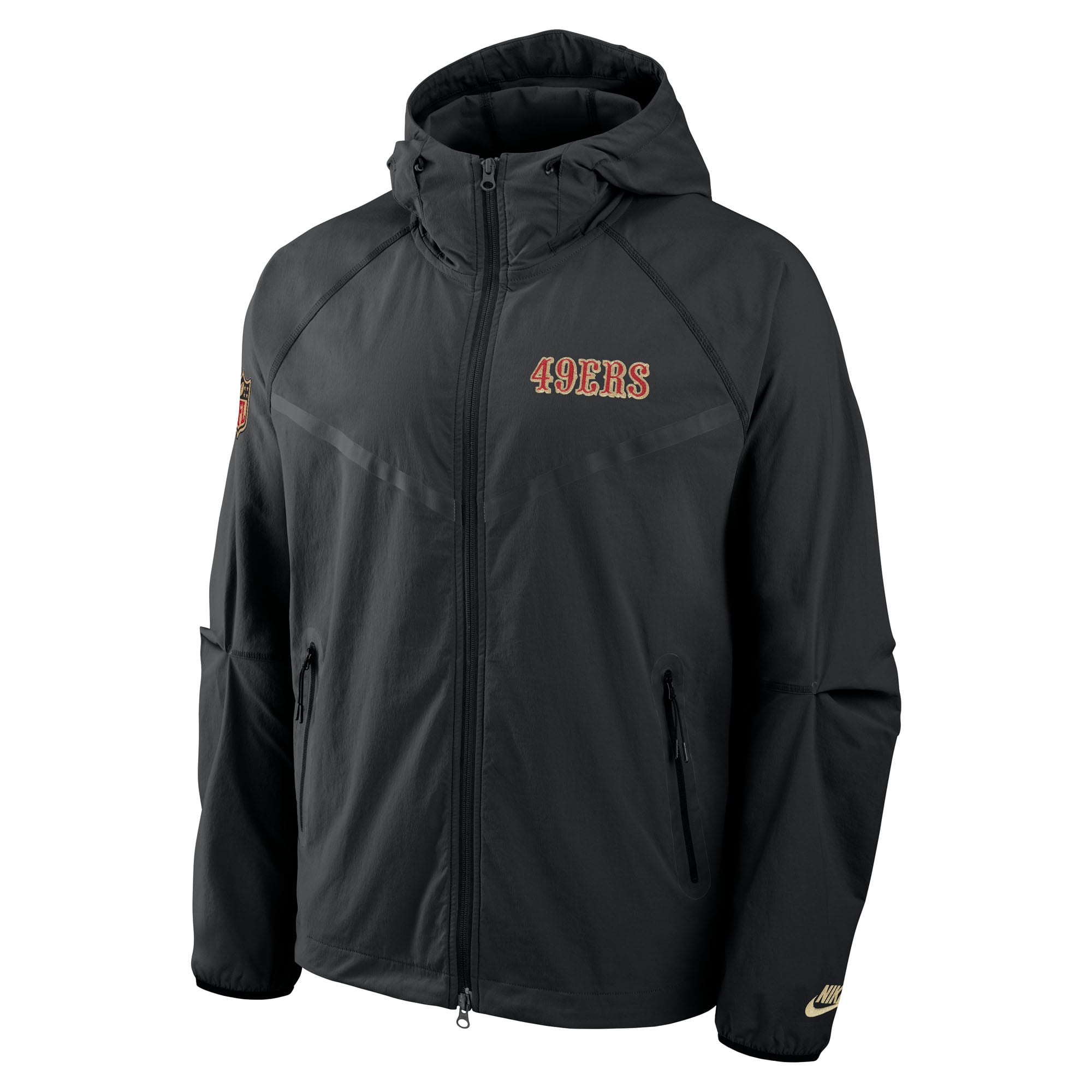 Veste zippée Nike noire pour homme, collection San Francisco 49ers Rivalries Tech Raglan