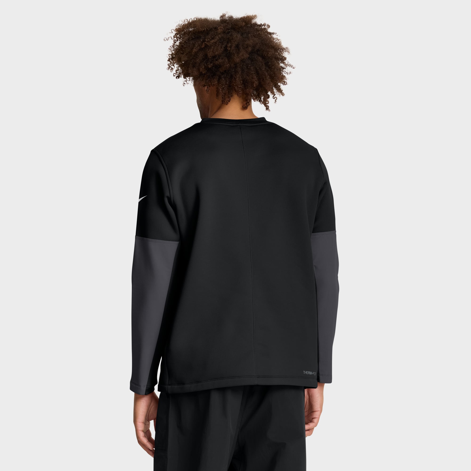 Men's Nike Black San Francisco 49ers Sideline Coaches Midweight Therma-FIT Crew Pullover