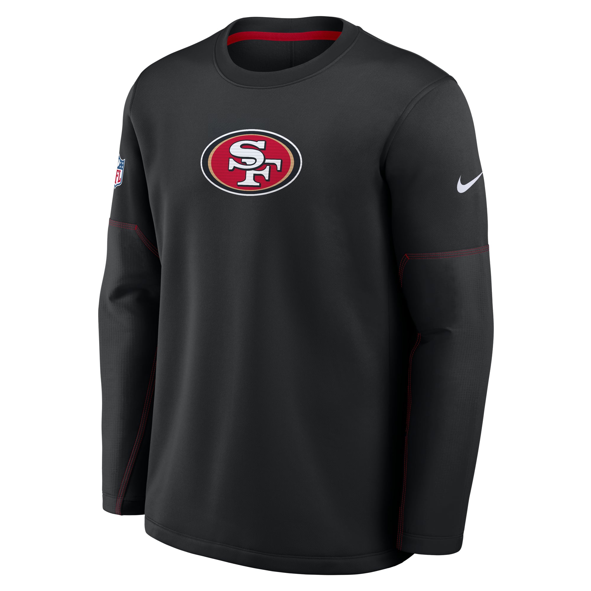Men's Nike Black San Francisco 49ers Sideline Coaches Team Present Midweight Therma-FIT Sweatshirt