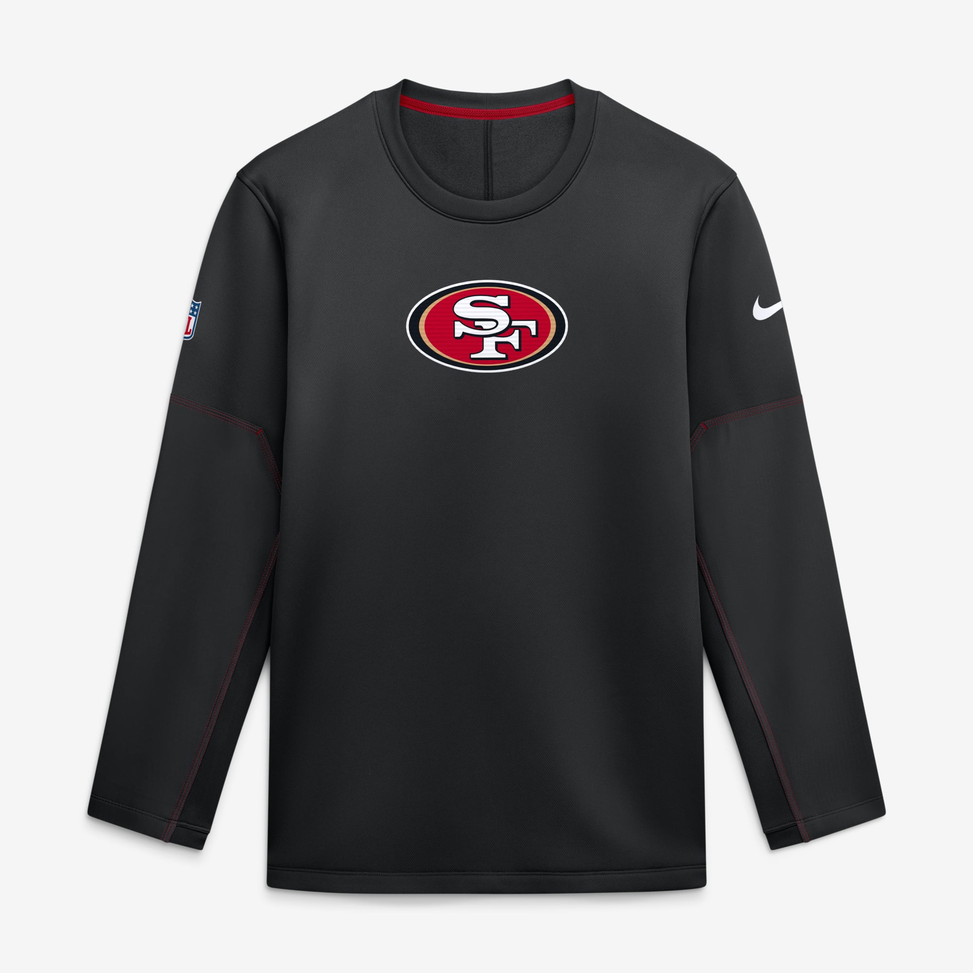 Men's Nike Black San Francisco 49ers Sideline Coaches Team Present Midweight Therma-FIT Sweatshirt