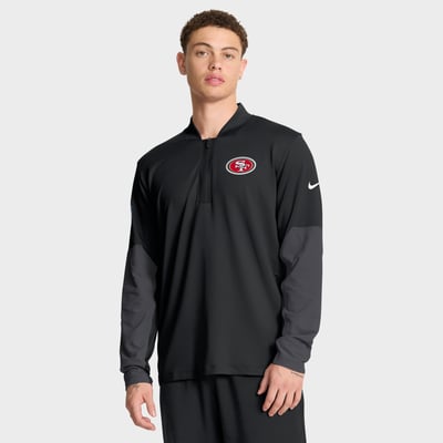 San Francisco 49ers Nike Sideline Dri-FIT Half-Zip Pullover - Black