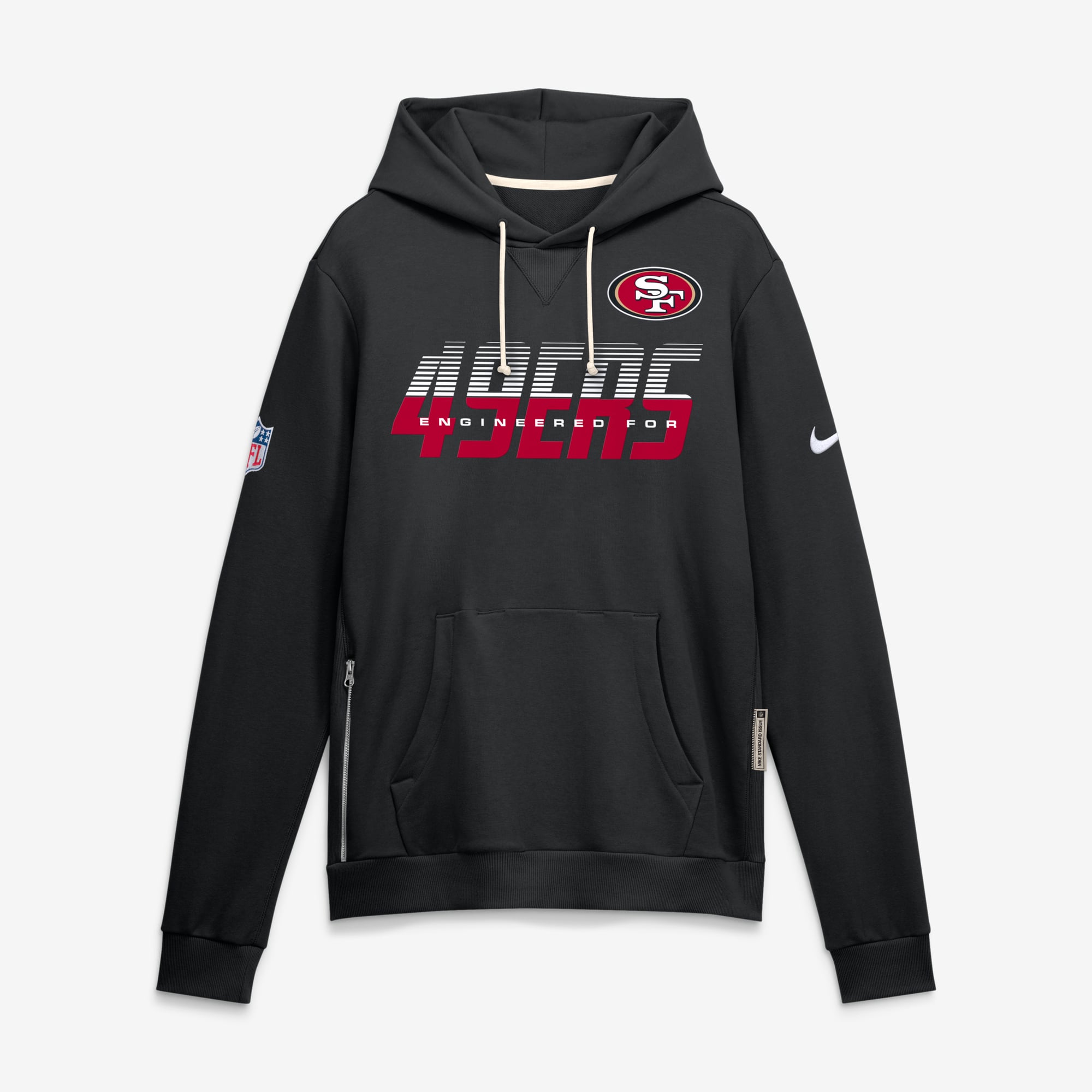 Sweat à capuche Nike Scarlet San Francisco 49ers Sideline Standard Issue Top Prospect Dri-FIT pour homme