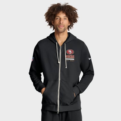 San Francisco 49ers Nike Sideline Standard Issue Utility Player Dri-FIT Full-Zip Hoodie - Black