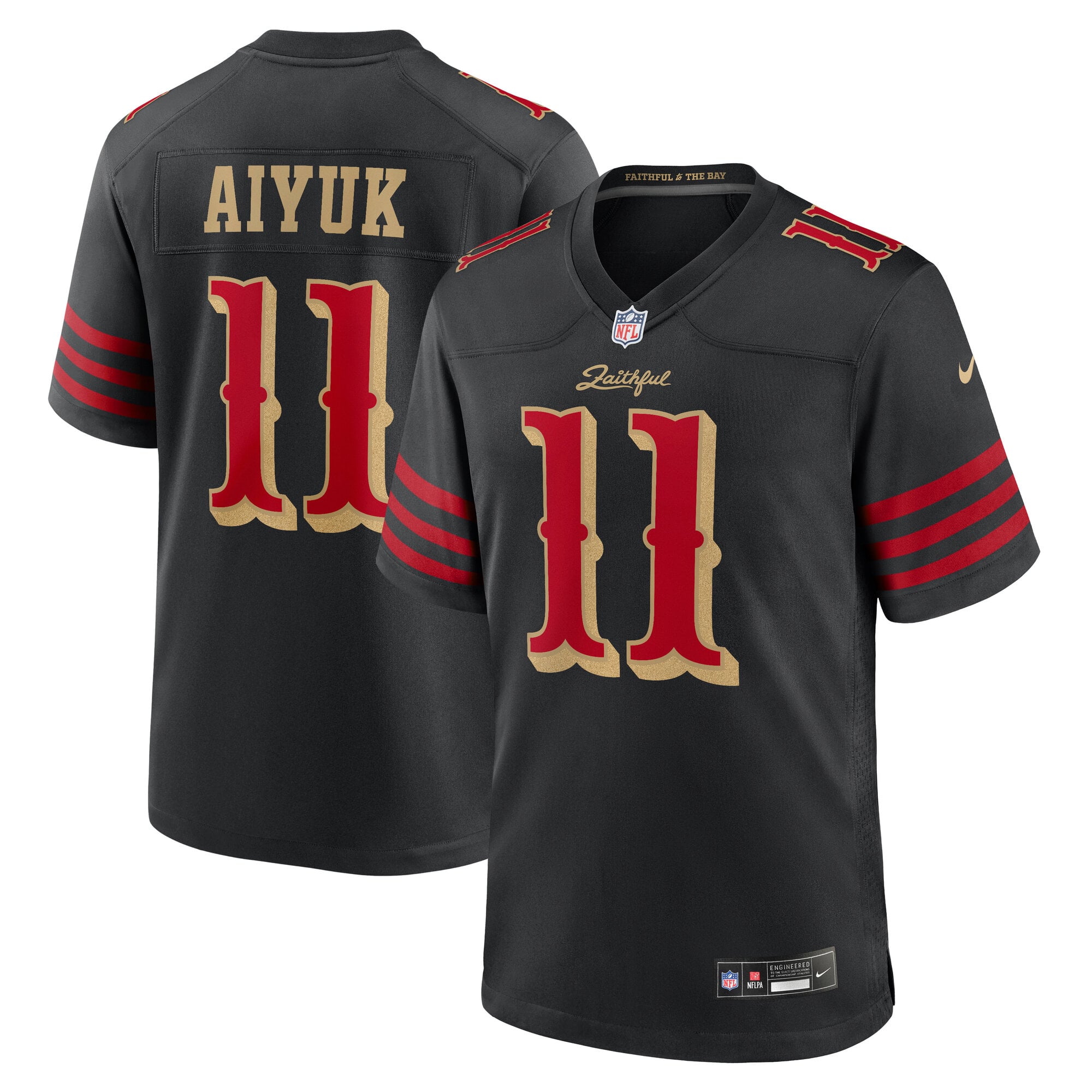 Maillot de match Nike Brandon Aiyuk noir la collection Rivalries des 49ers San Francisco pour homme