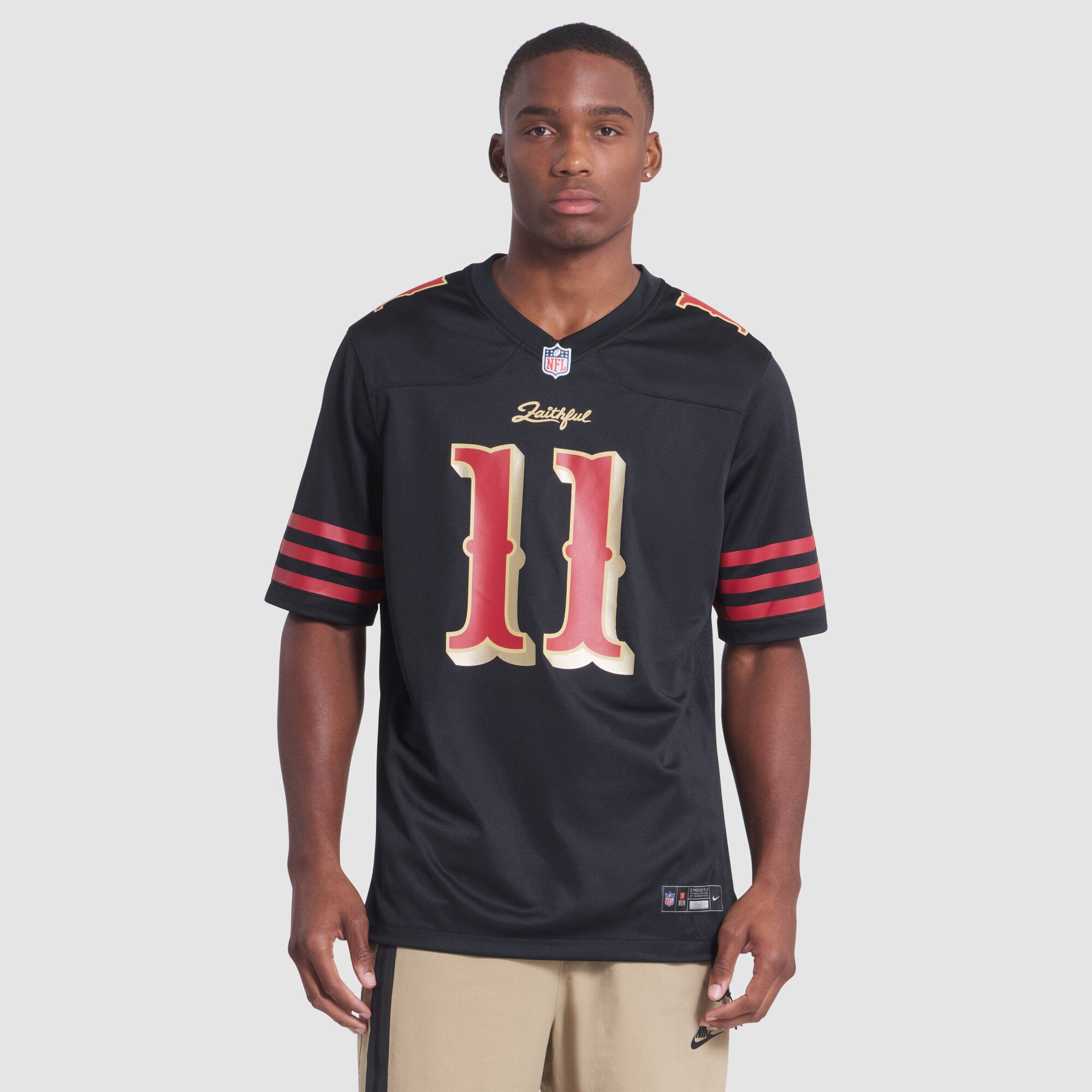 Maillot de match Nike Brandon Aiyuk noir la collection Rivalries des 49ers San Francisco pour homme