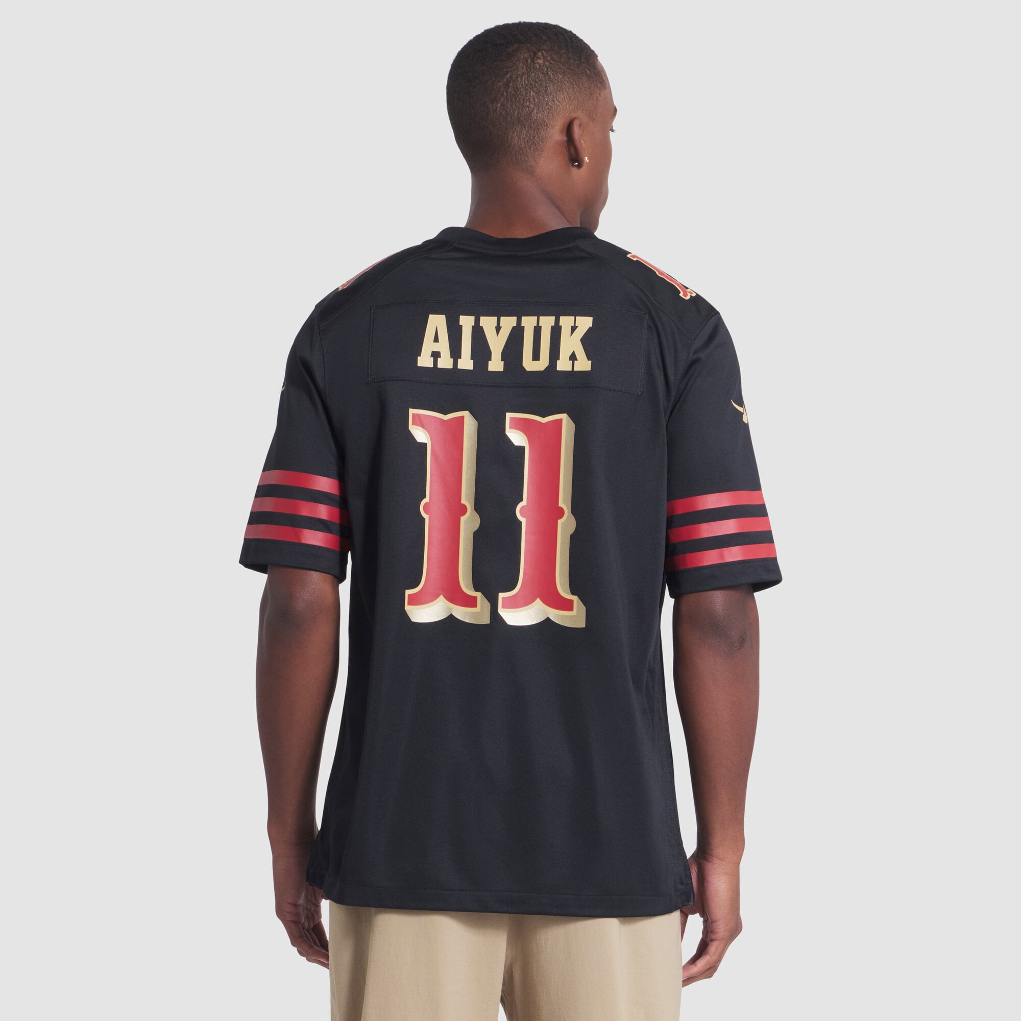 Maillot de match Nike Brandon Aiyuk noir la collection Rivalries des 49ers San Francisco pour homme